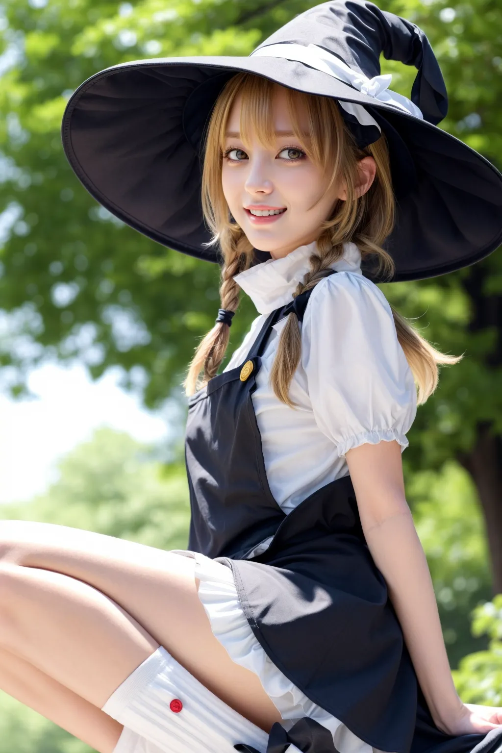 可愛い美少女たちが魔理沙ちゃんのコスプレをしてくれたAIエロ画像240枚まとめ！(5ページ目)の37枚目の画像です。