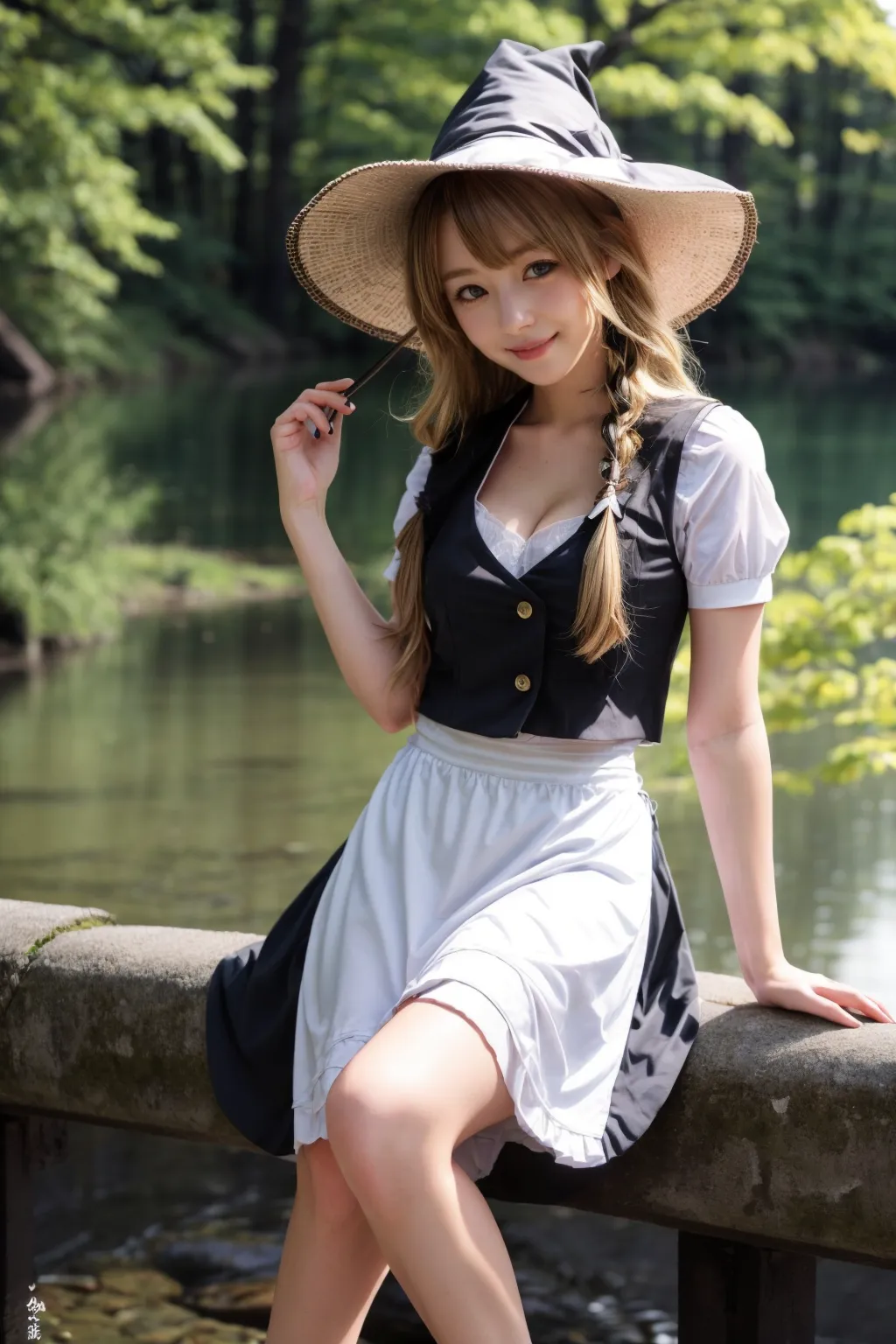 可愛い美少女たちが魔理沙ちゃんのコスプレをしてくれたAIエロ画像240枚まとめ！(2ページ目)の7枚目の画像です。