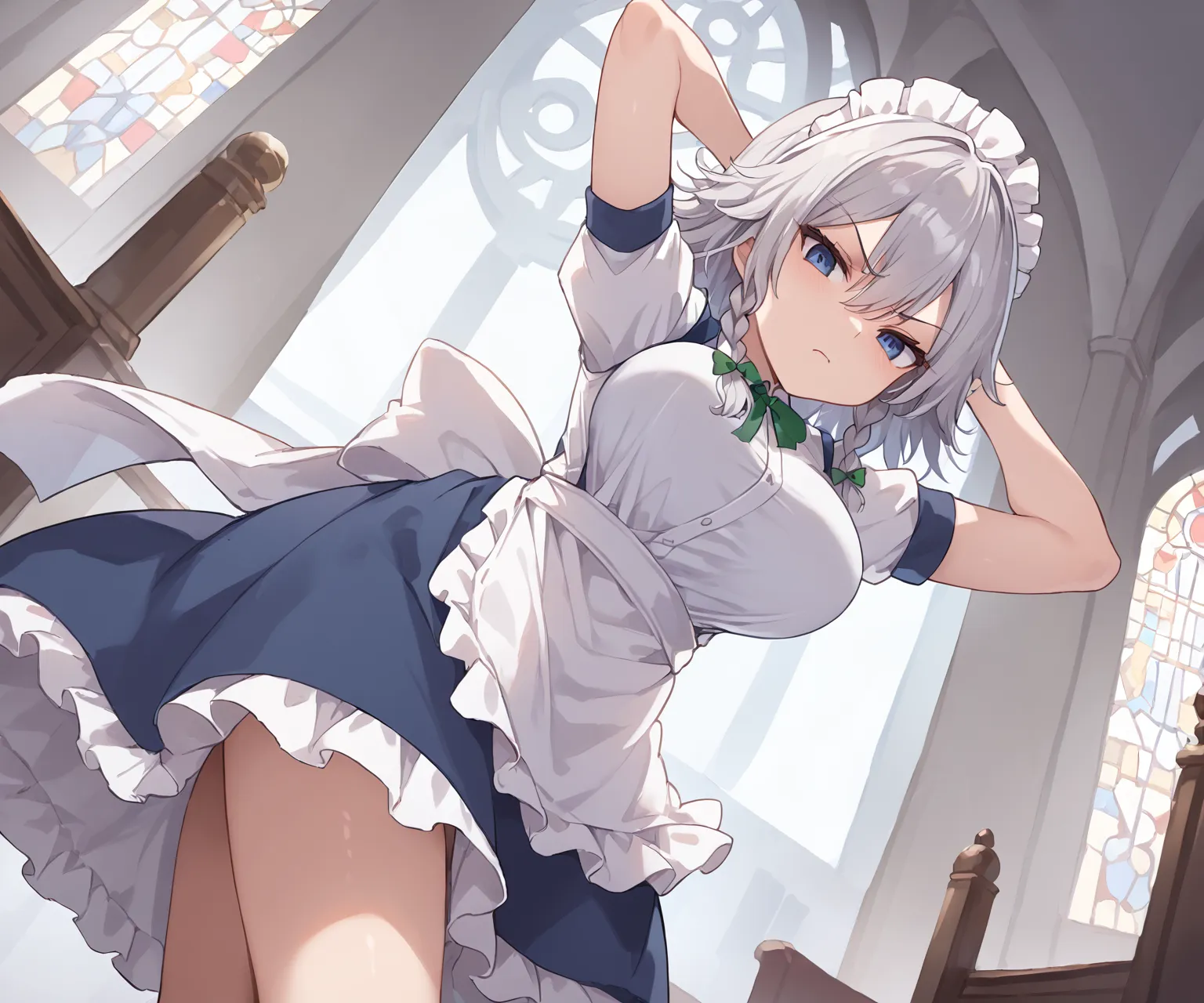 紅魔館のメイドさん十六夜咲夜ちゃんAIイラストエロ画像360枚まとめ！(7ページ目)の36枚目の画像です。