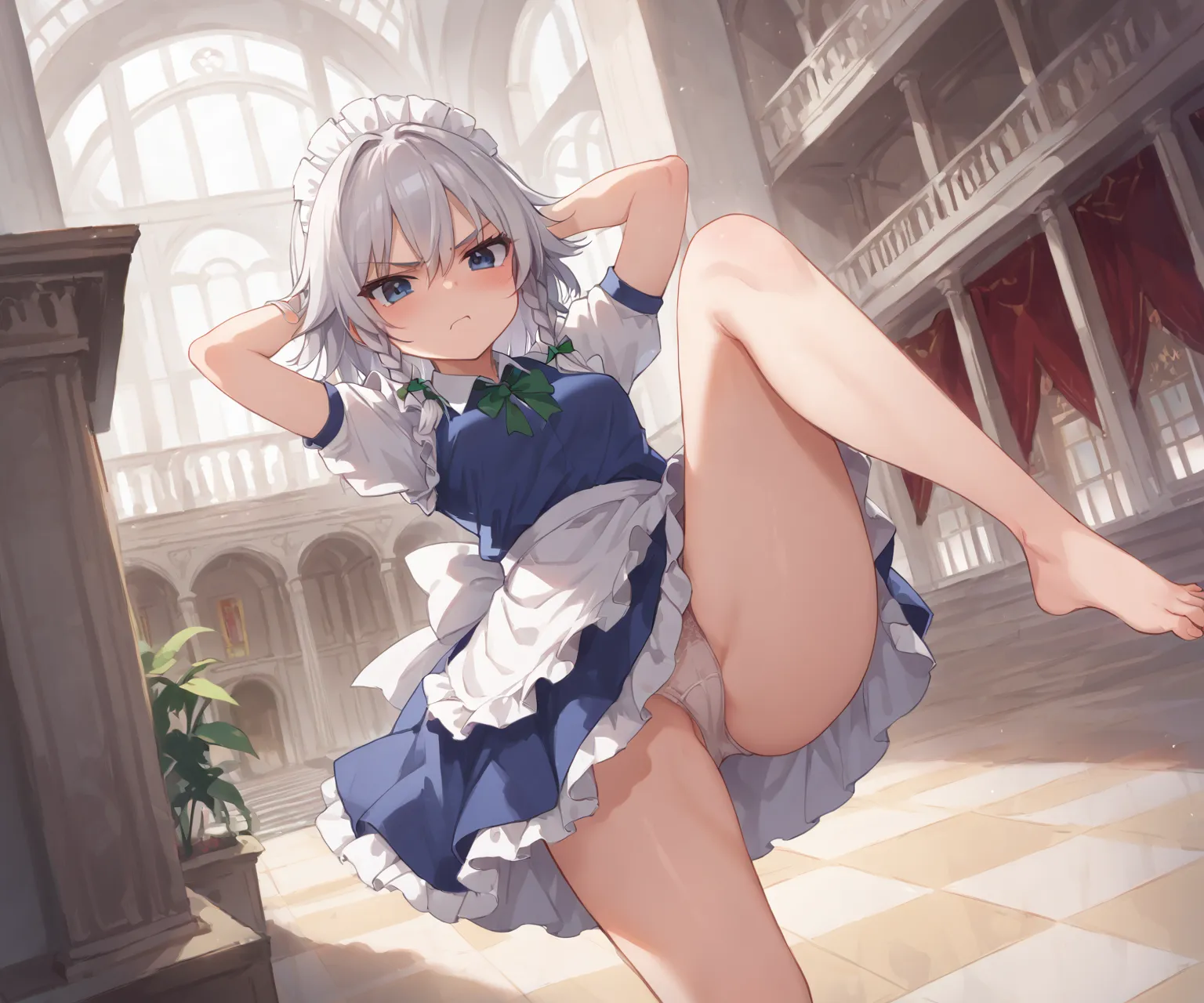 紅魔館のメイドさん十六夜咲夜ちゃんAIイラストエロ画像360枚まとめ！(9ページ目)の22枚目の画像です。