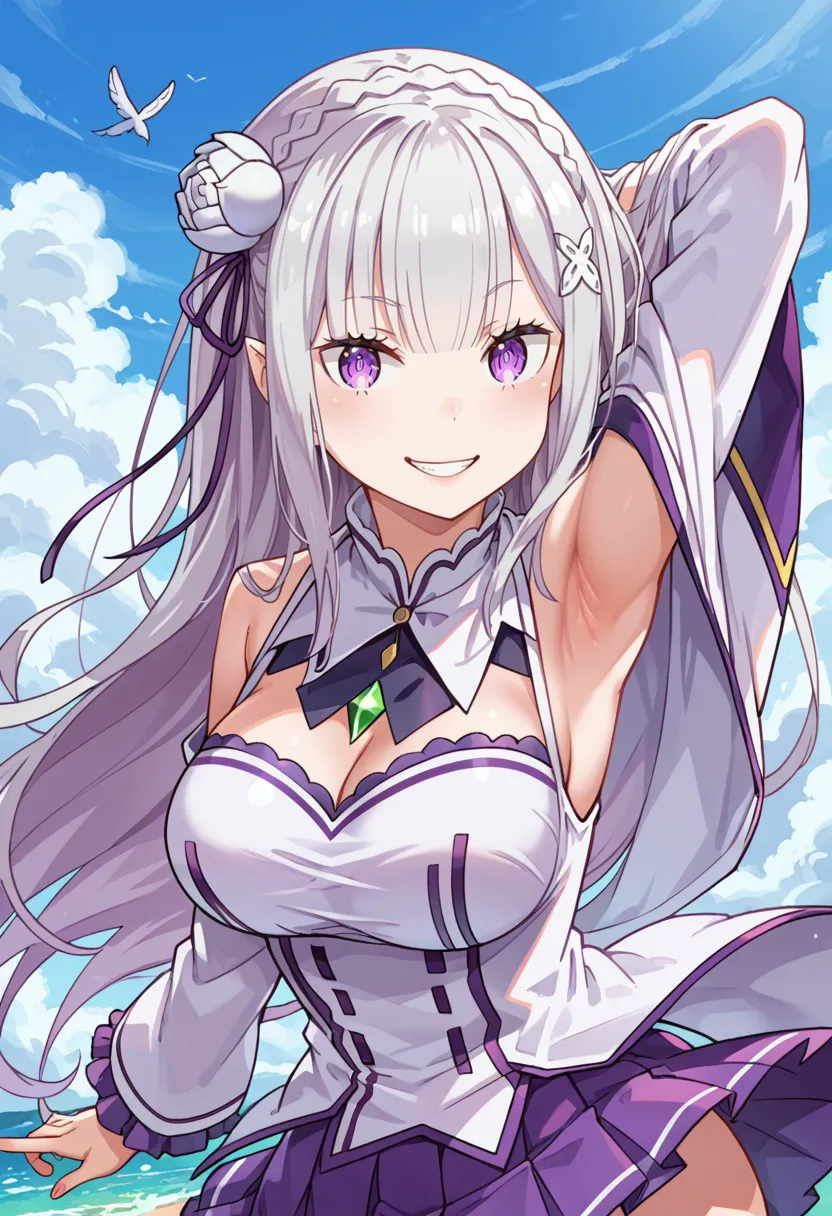 【エミリアエロ画像】リゼロに登場するエミリアちゃんのエッチなAIイラスト画像320枚まとめ！(5ページ目)_前ページのエロ画像