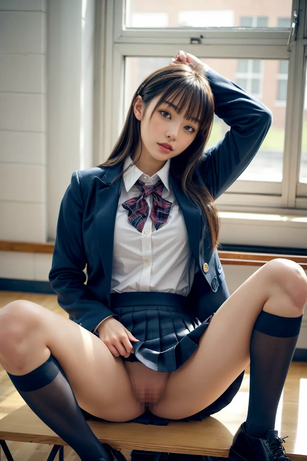 セーラーや学生服を着ている美少女女子校生がエッチなポーズをしてくれるAIエロ画像310枚まとめ！(2ページ目) 29枚目の画像です。