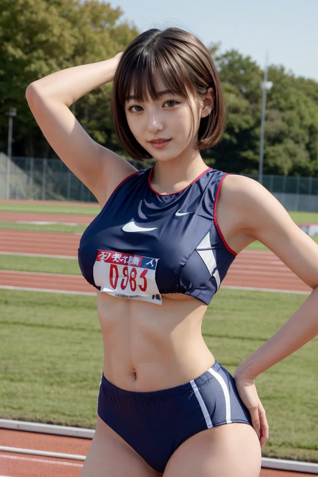 トラック上でエッチなスレンダー美少女たちを激写？！してみた感じのAIエロ画像328枚まとめ！ 33 image