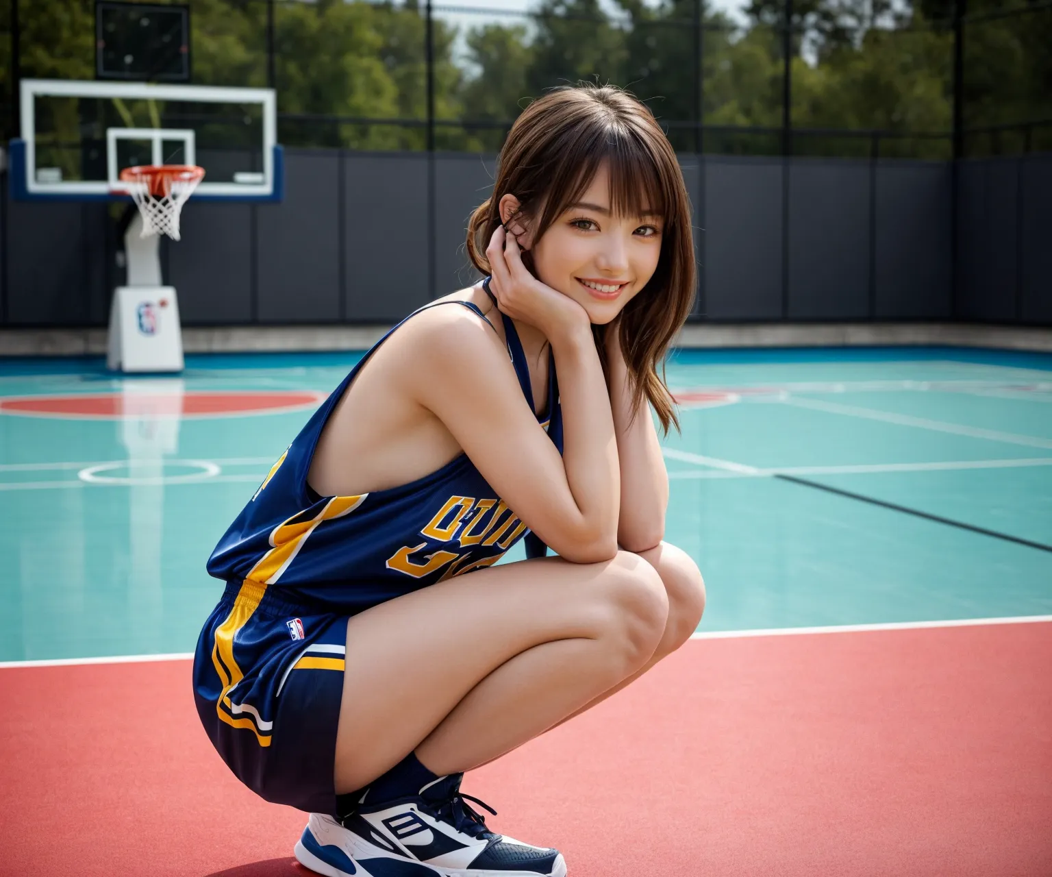 バスケットボールをしているエッチな美女達をよく見たらおっぱいモロ出し？！なAIエロ画像256枚まとめ！(4ページ目) 24번째 이미지입니다.