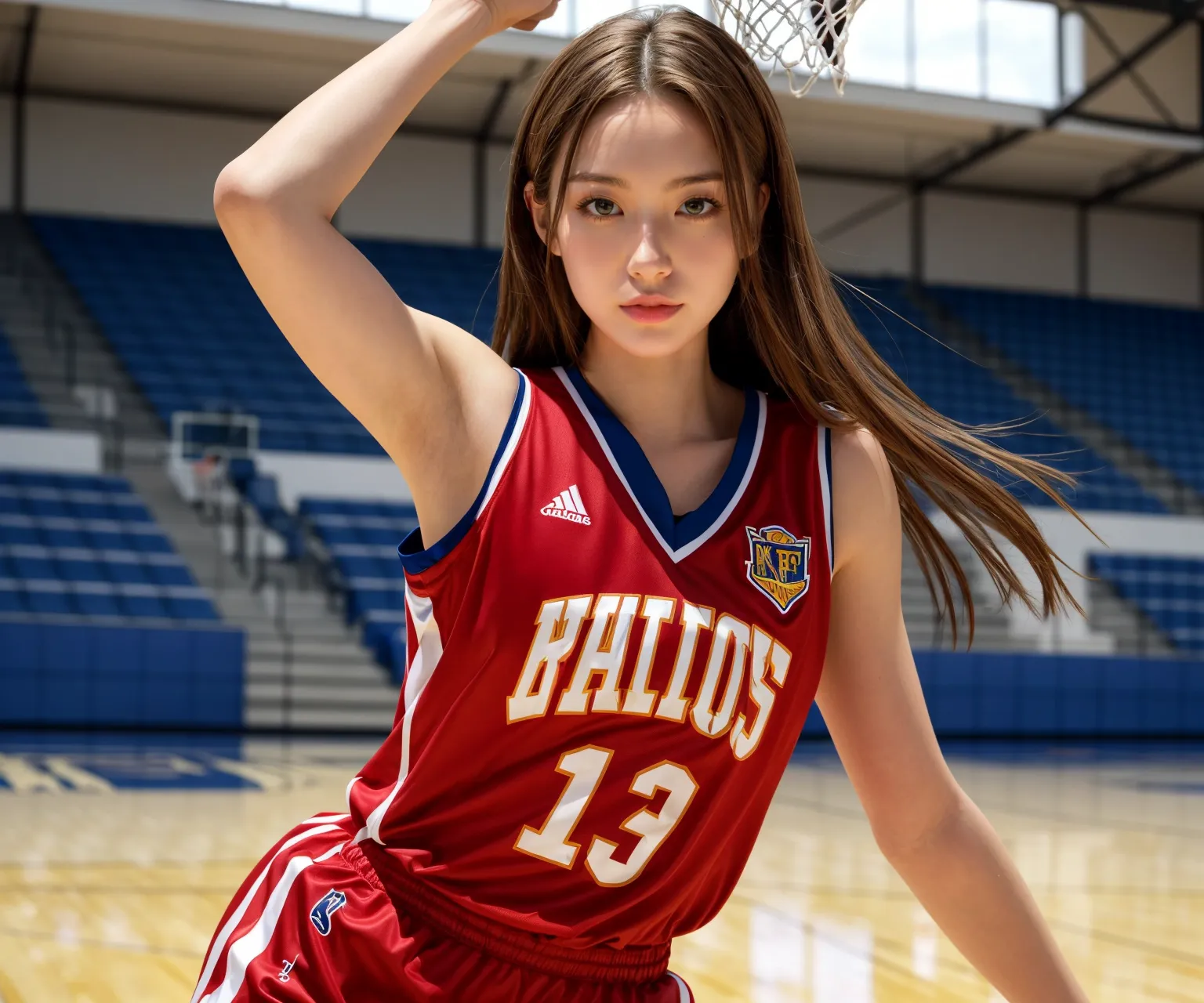 バスケットボールをしているエッチな美女達をよく見たらおっぱいモロ出し？！なAIエロ画像256枚まとめ！の19枚目の画像です。