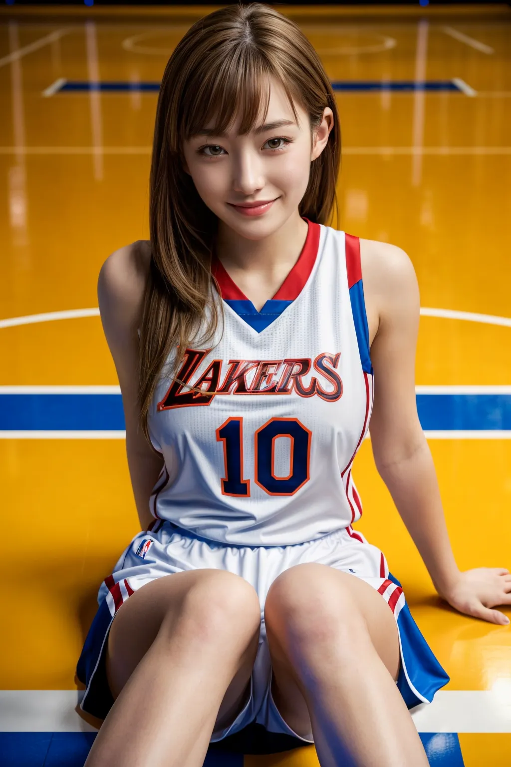 バスケットボールをしているエッチな美女達をよく見たらおっぱいモロ出し？！なAIエロ画像256枚まとめ！の22枚目の画像です。