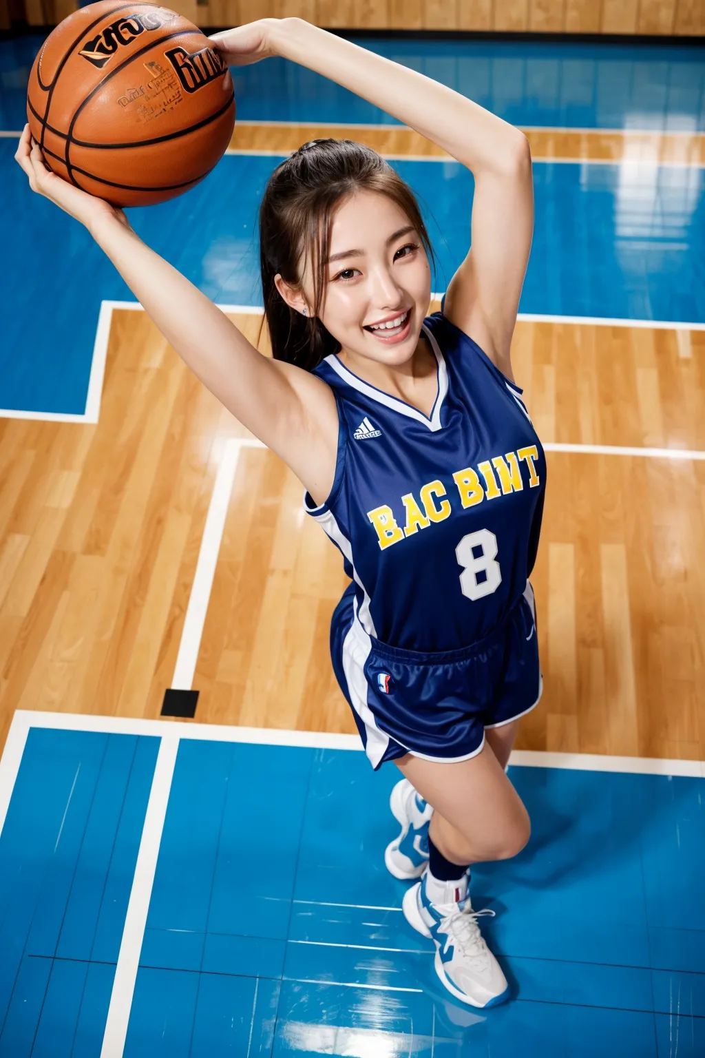 バスケットボールをしているエッチな美女達をよく見たらおっぱいモロ出し？！なAIエロ画像256枚まとめ！の29枚目の画像です。
