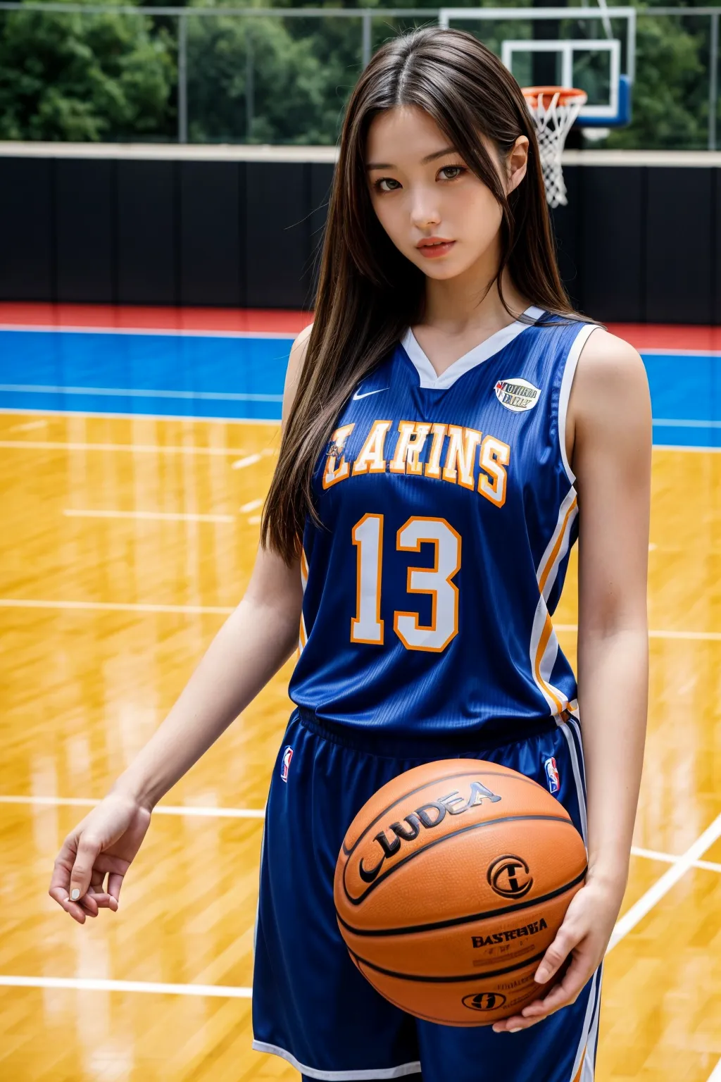 バスケットボールをしているエッチな美女達をよく見たらおっぱいモロ出し？！なAIエロ画像256枚まとめ！の40枚目の画像です。