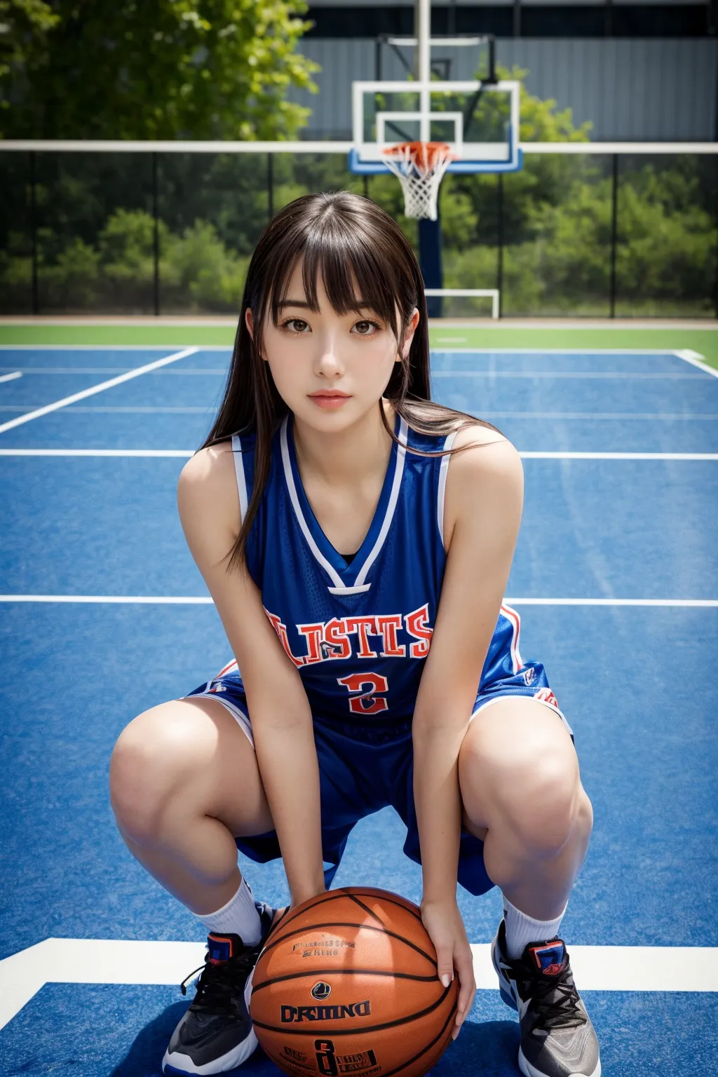バスケットボールをしているエッチな美女達をよく見たらおっぱいモロ出し？！なAIエロ画像256枚まとめ！(2ページ目)の9枚目の画像です。