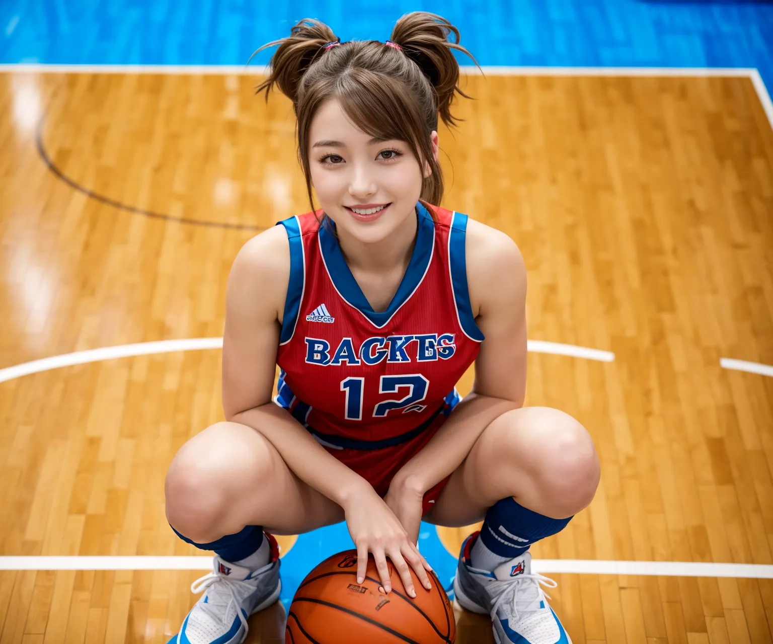 バスケットボールをしているエッチな美女達をよく見たらおっぱいモロ出し？！なAIエロ画像256枚まとめ！(2ページ目)の36枚目の画像です。