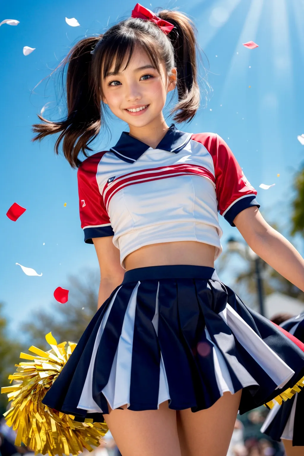 「お兄ちゃん！ファイト♥️」エッチなちっぱいチアガールたちが精一杯応援してくれる？！AIエロ画像240枚まとめ！(4ページ目)の1枚目の画像です。