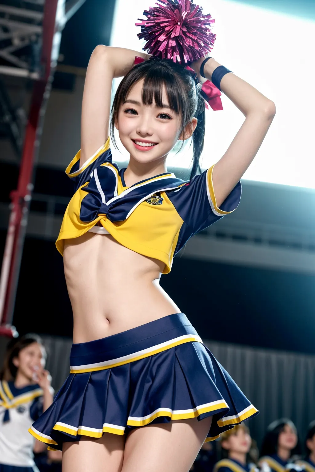 「お兄ちゃん！ファイト♥️」エッチなちっぱいチアガールたちが精一杯応援してくれる？！AIエロ画像240枚まとめ！の39枚目の画像です。