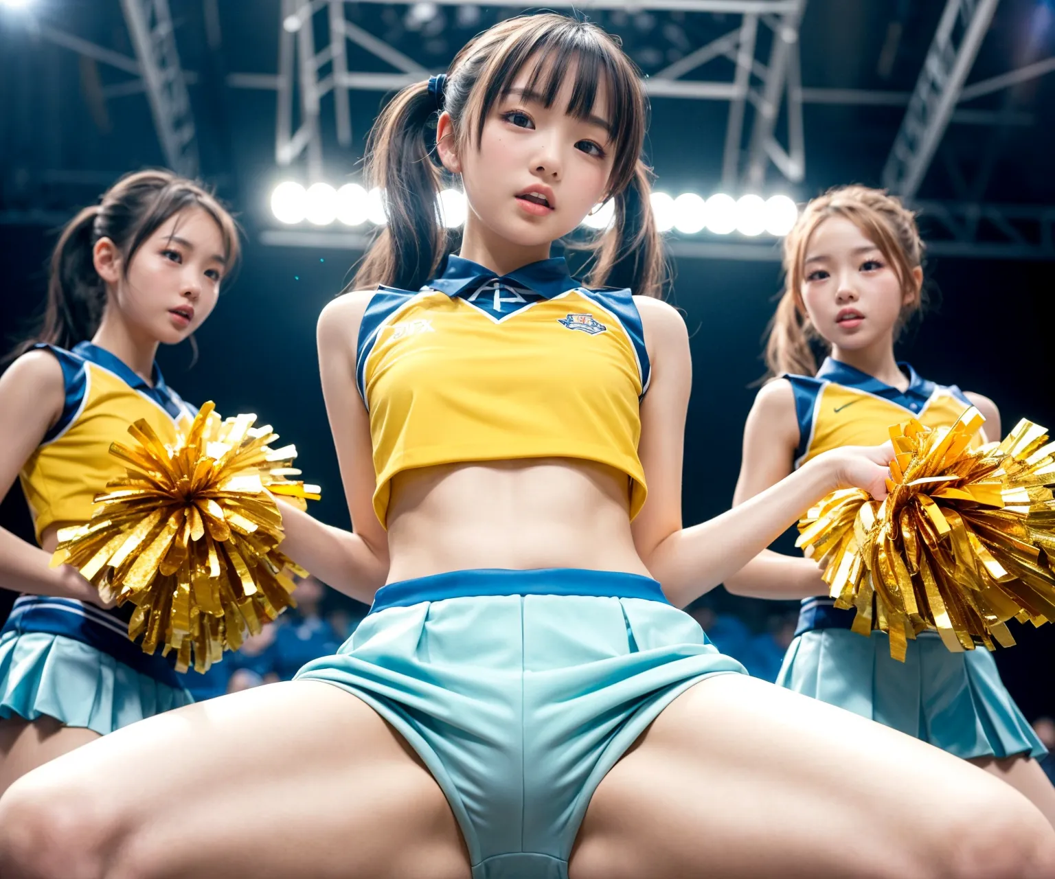 「お兄ちゃん！ファイト♥️」エッチなちっぱいチアガールたちが精一杯応援してくれる？！AIエロ画像240枚まとめ！(2ページ目) 9枚目の画像です。