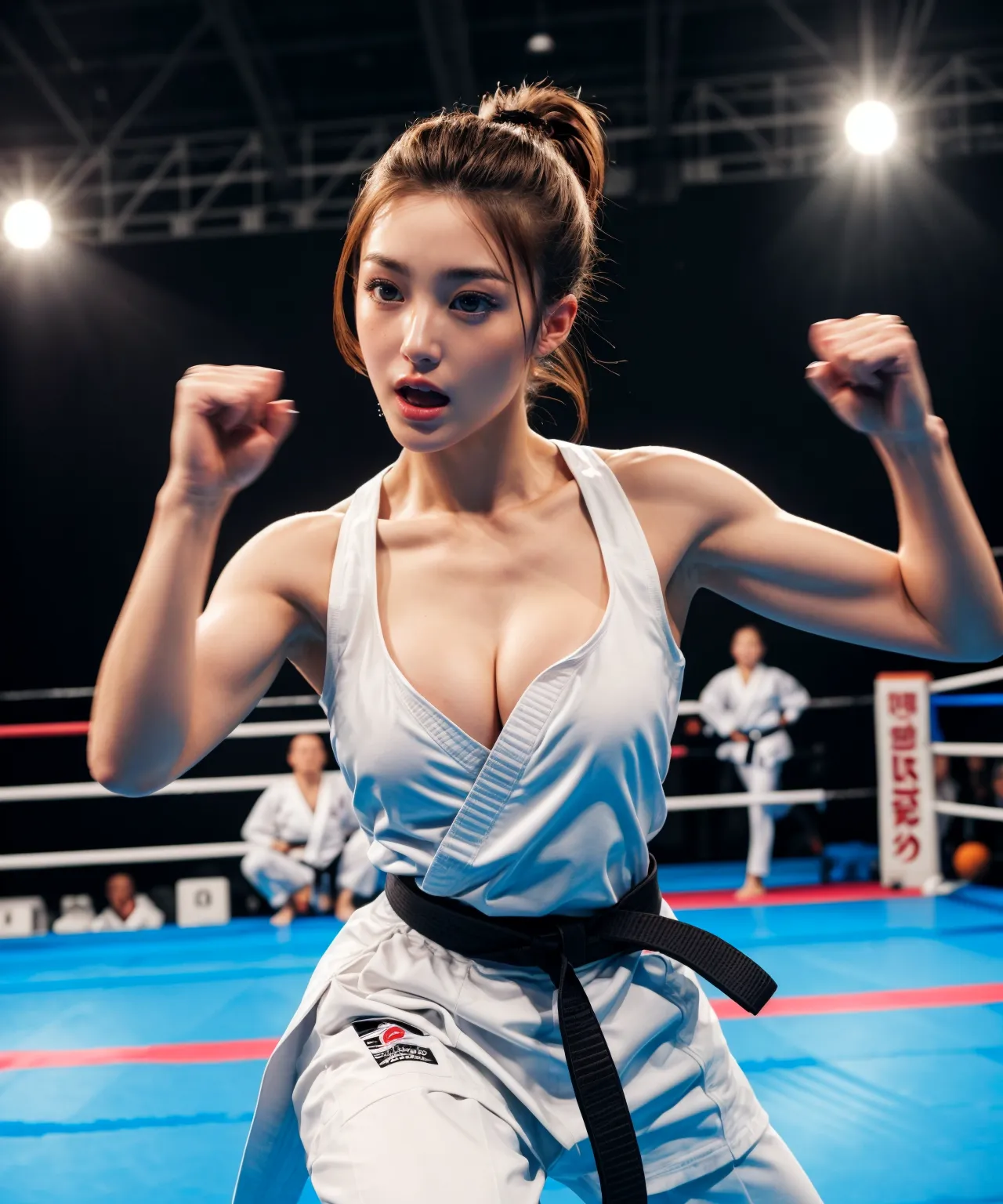 「見よ！この私の筋肉を！！」柔道や空手家の美しく引き締まった肉体をさらけ出しているAIエロ画像305枚まとめ！(2ページ目) 25枚目の画像です。