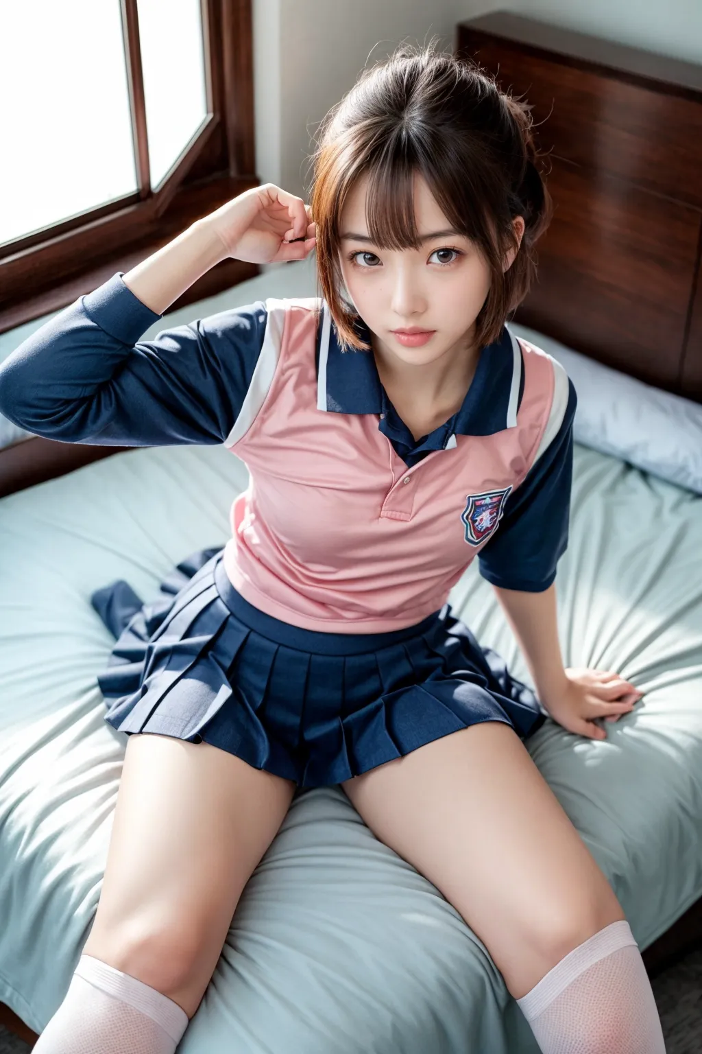 おっぱい控えめ制服美少女たちが学校でエッチな身体を見せつけてくれるAIエロ画像240枚まとめ！(4ページ目) 16枚目の画像です。