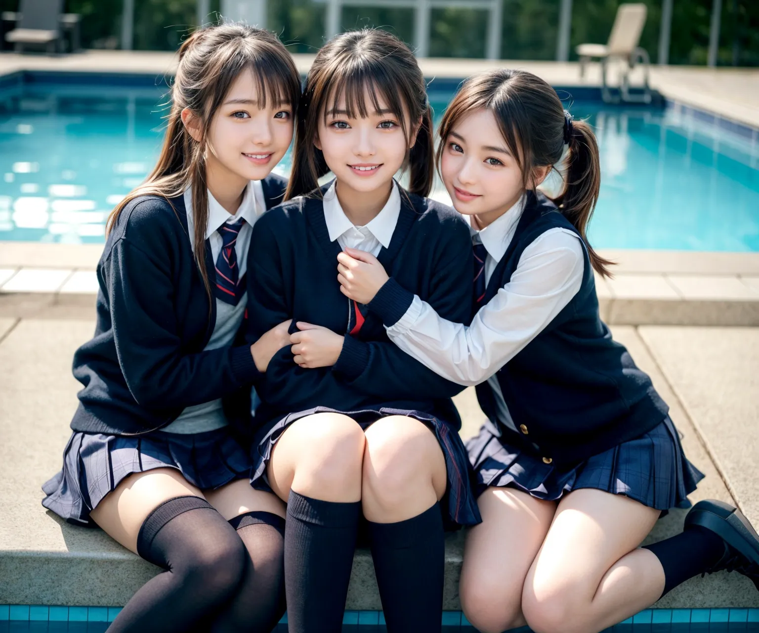 おっぱい控えめ制服美少女たちが学校でエッチな身体を見せつけてくれるAIエロ画像240枚まとめ！(5ページ目) 25枚目の画像です。