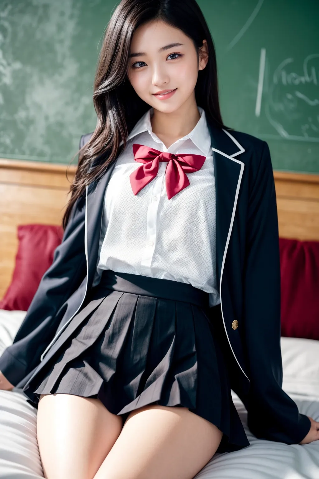 おっぱい控えめ制服美少女たちが学校でエッチな身体を見せつけてくれるAIエロ画像240枚まとめ！(3ページ目) 12枚目の画像です。