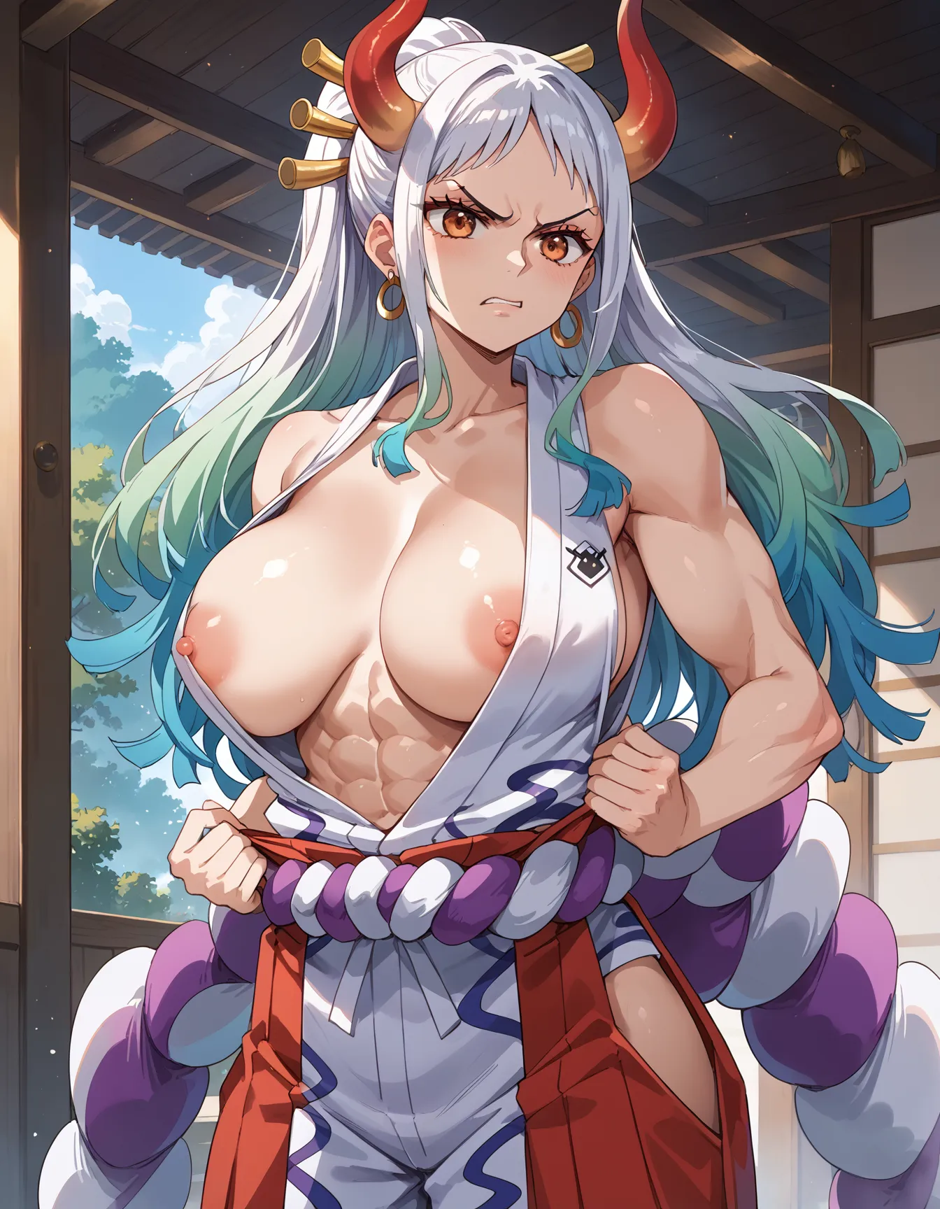 ワンピースに登場するヤマトのエッチ度増し増しなAI画像500枚まとめ！(11ページ目)の31枚目の画像です。