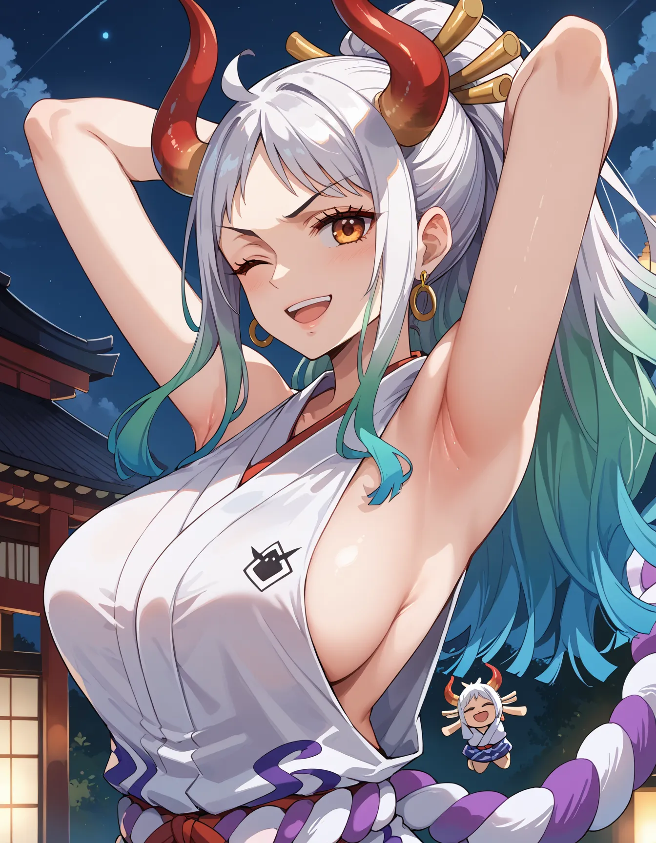 ワンピースに登場するヤマトのエッチ度増し増しなAI画像500枚まとめ！(4ページ目)の19枚目の画像です。