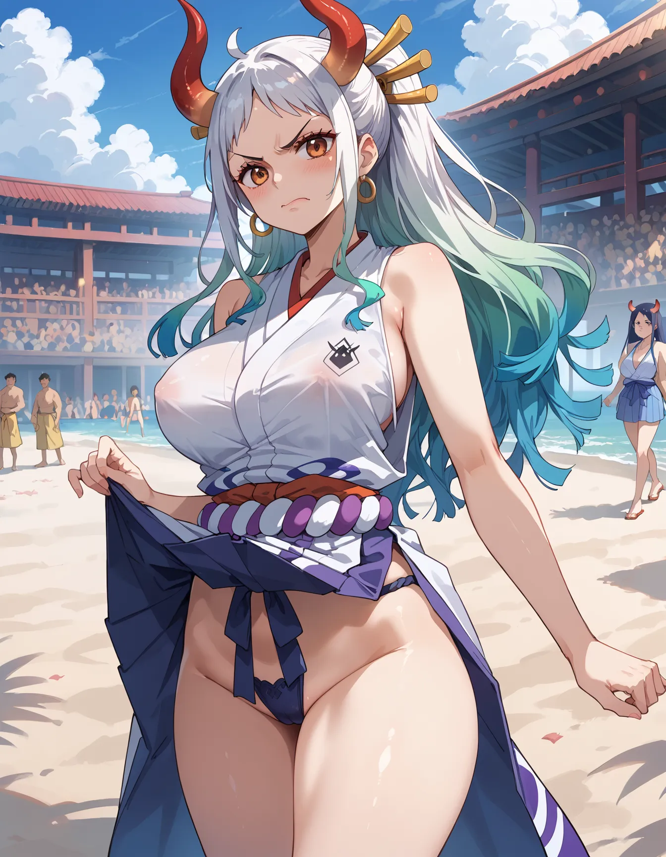 ワンピースに登場するヤマトのエッチ度増し増しなAI画像500枚まとめ！(6ページ目)の17枚目の画像です。