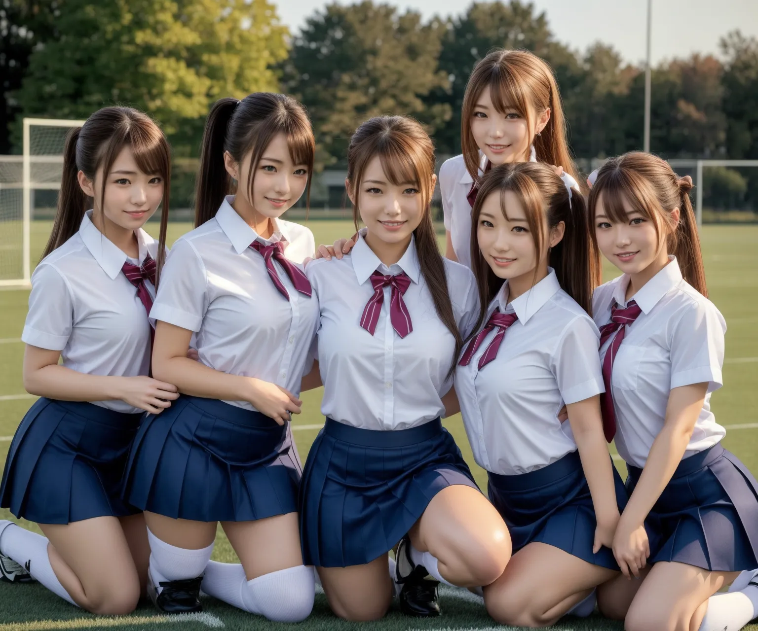 これぞ壮観！？エッチな美少女女子校生が画面いっぱいに並んでいるAI画像370枚！(5ページ目) 23枚目の画像です。
