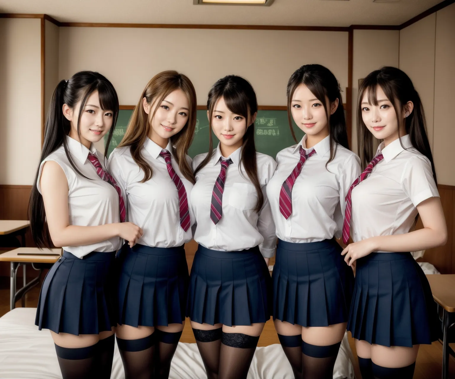 これぞ壮観！？エッチな美少女女子校生が画面いっぱいに並んでいるAI画像370枚！(4ページ目) 29枚目の画像です。