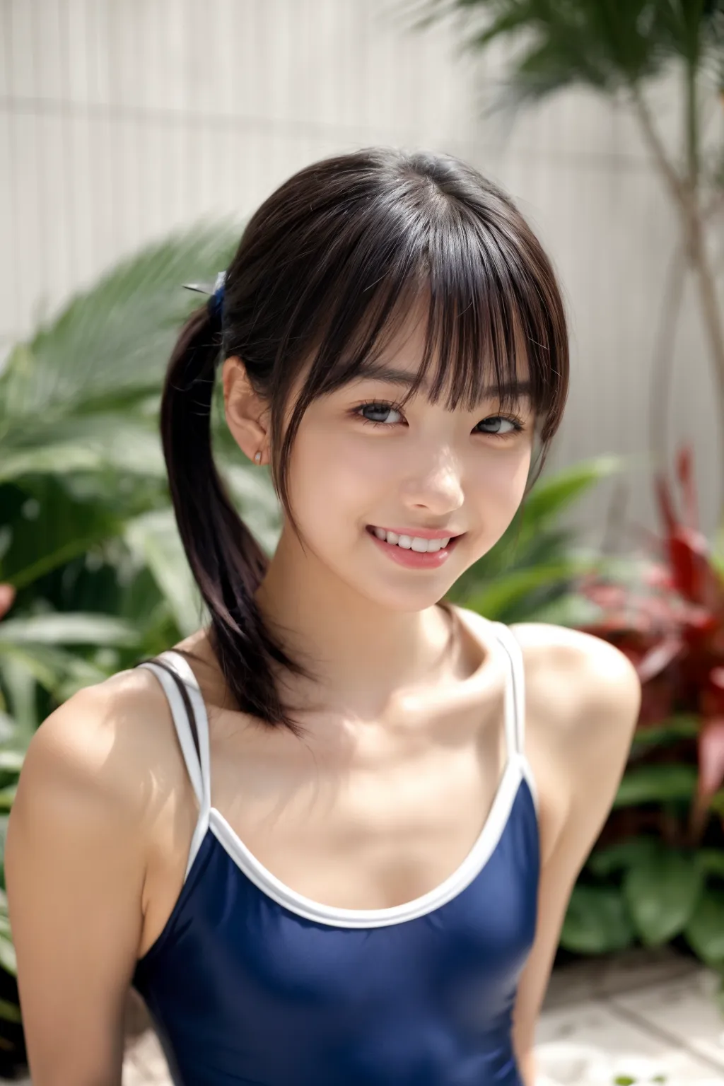 夏だ！プールだ！スク水だ！！童顔貧乳美少女のエッチな水着グラビアAI画像260枚！(うっかり全裸な娘も♥️)(5ページ目)の9枚目の画像です。