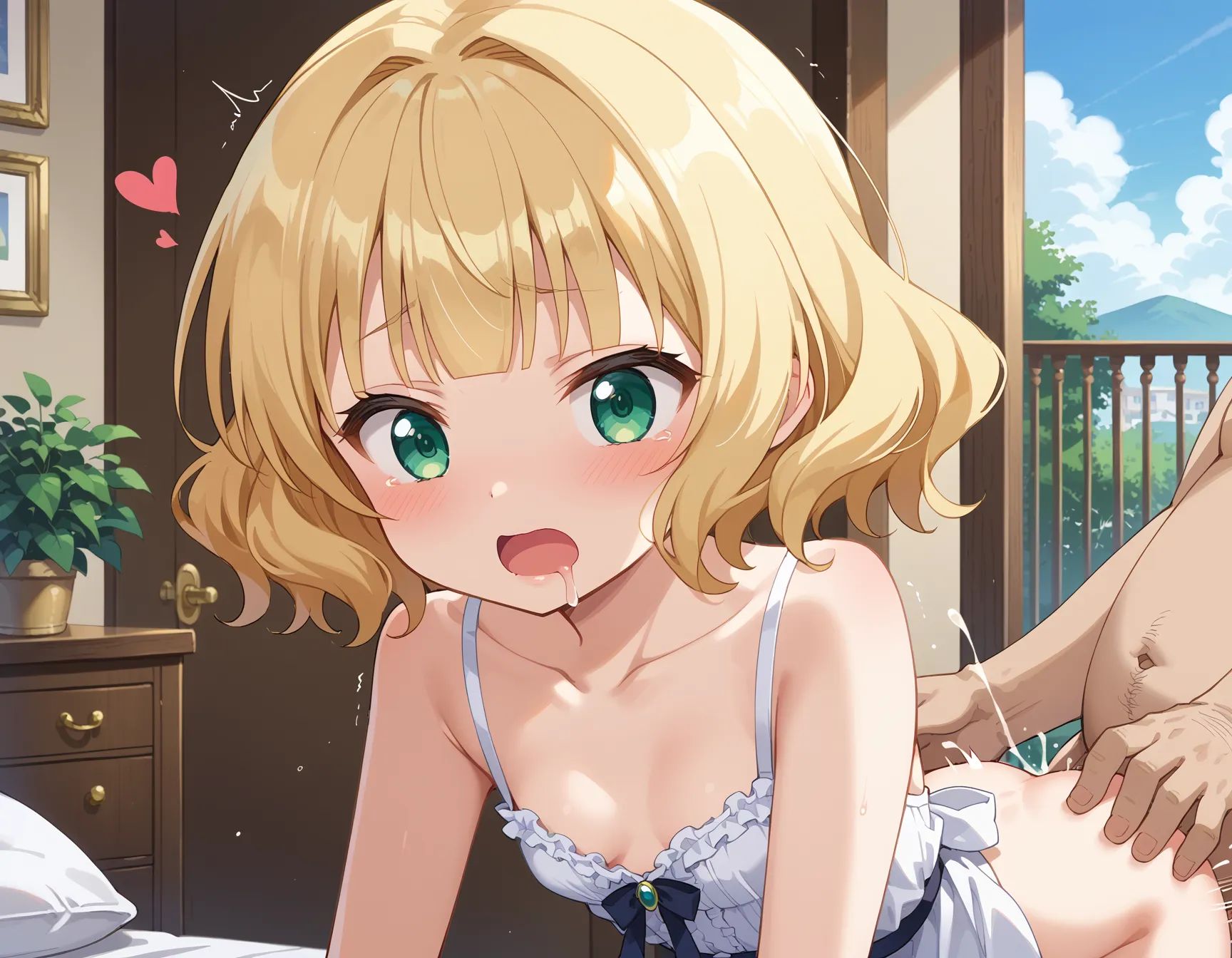 ごちうさに登場する金髪ロリでキュートなシャロちゃんのエロいAI画像450枚！(3ページ目) 10번째 이미지입니다.