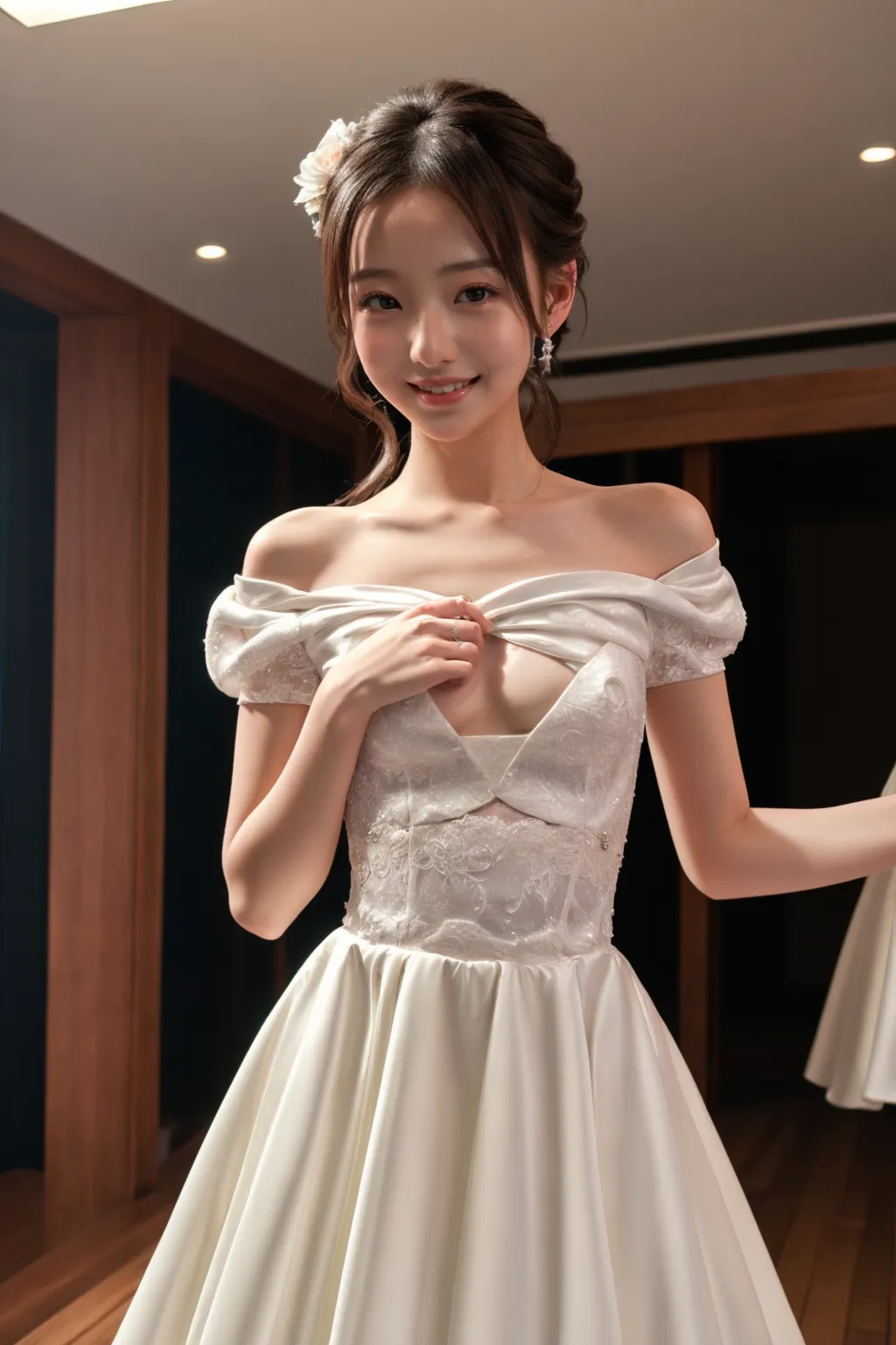 もしも僕のお嫁さんが小柄童顔美女だったら？！そんな妄想を叶えてみたAI画像360枚！の26枚目の画像です。