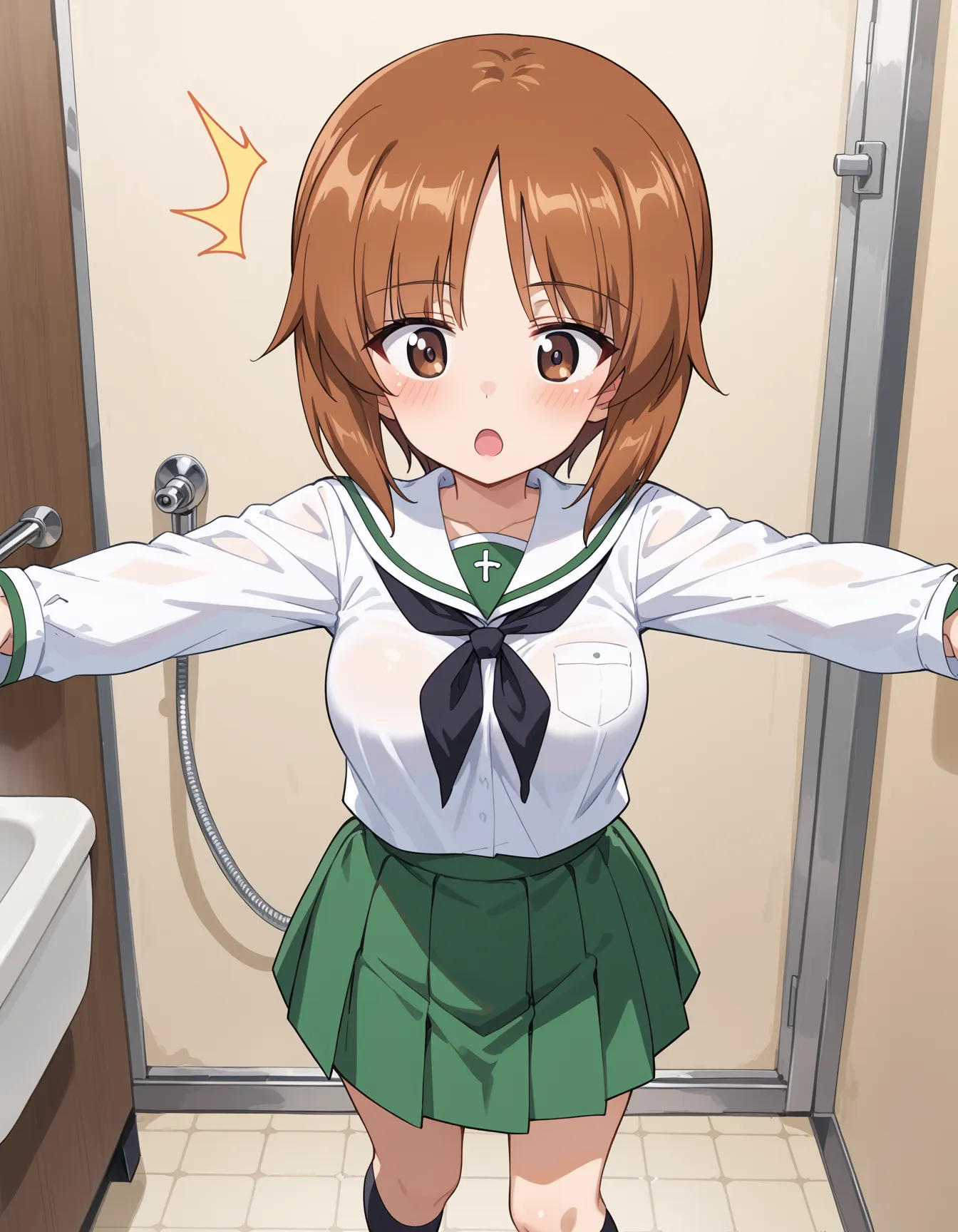 ガルパンに登場する主人公で実は結構な素敵おっぱいの持ち主みぽりんのエロいAI画像480枚！(8ページ目) 5枚目の画像です。