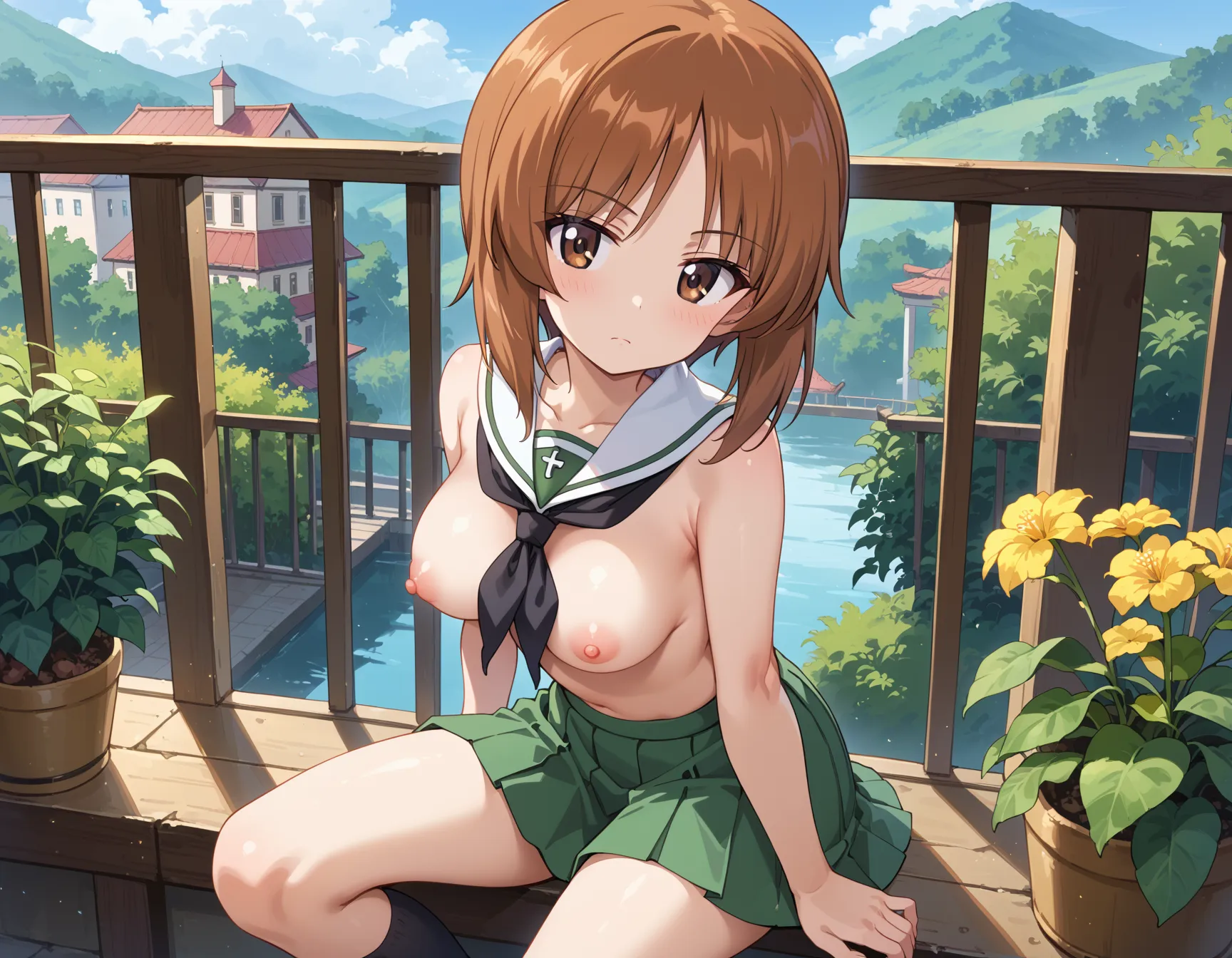 ガルパンに登場する主人公で実は結構な素敵おっぱいの持ち主みぽりんのエロいAI画像480枚！(9ページ目) 8枚目の画像です。