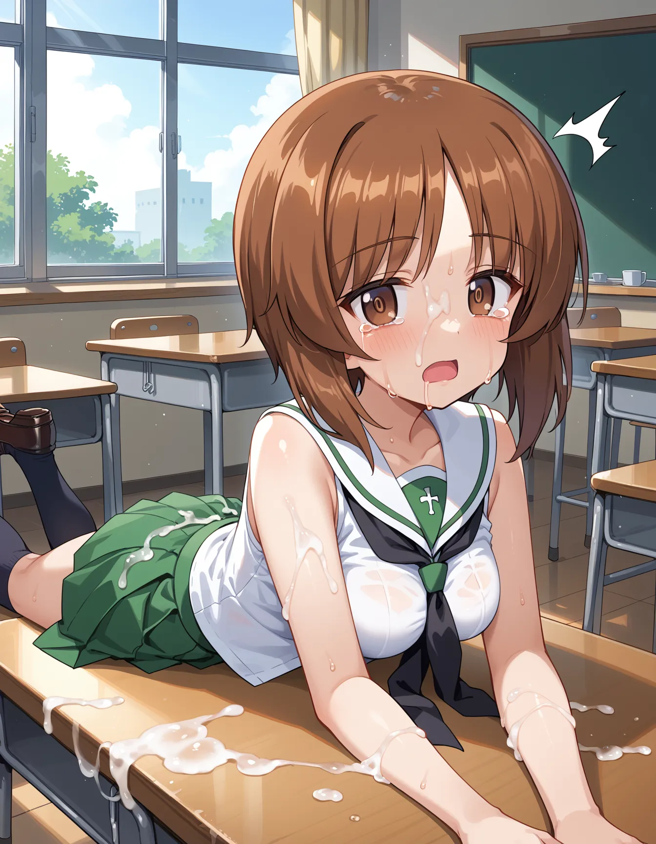 ガルパンに登場する主人公で実は結構な素敵おっぱいの持ち主みぽりんのエロいAI画像480枚！(9ページ目) 34枚目の画像です。