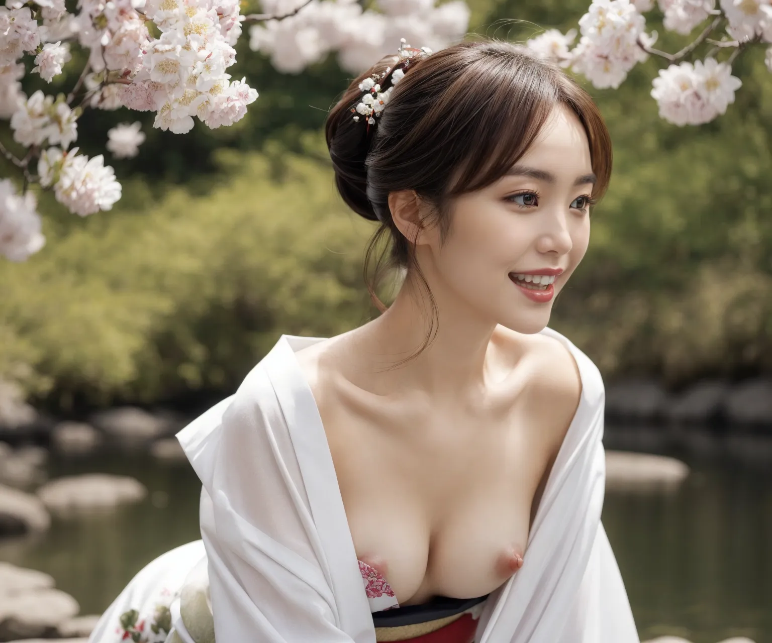これぞジャパニーズクールビューティ？！控えめおっぱい女性の着物や浴衣姿がエロいAI画像428枚！(5ページ目) 12 image