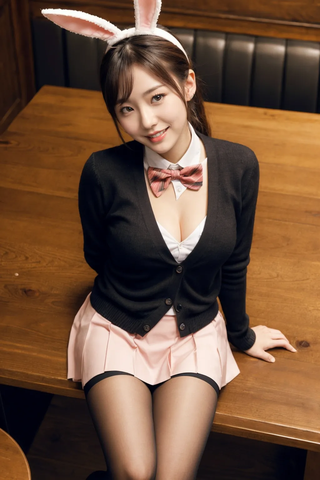 禁断の制服×バニー！？無邪気で刺激的な美少女女子校生たちのAI画像503枚！(2ページ目)の17枚目の画像です。