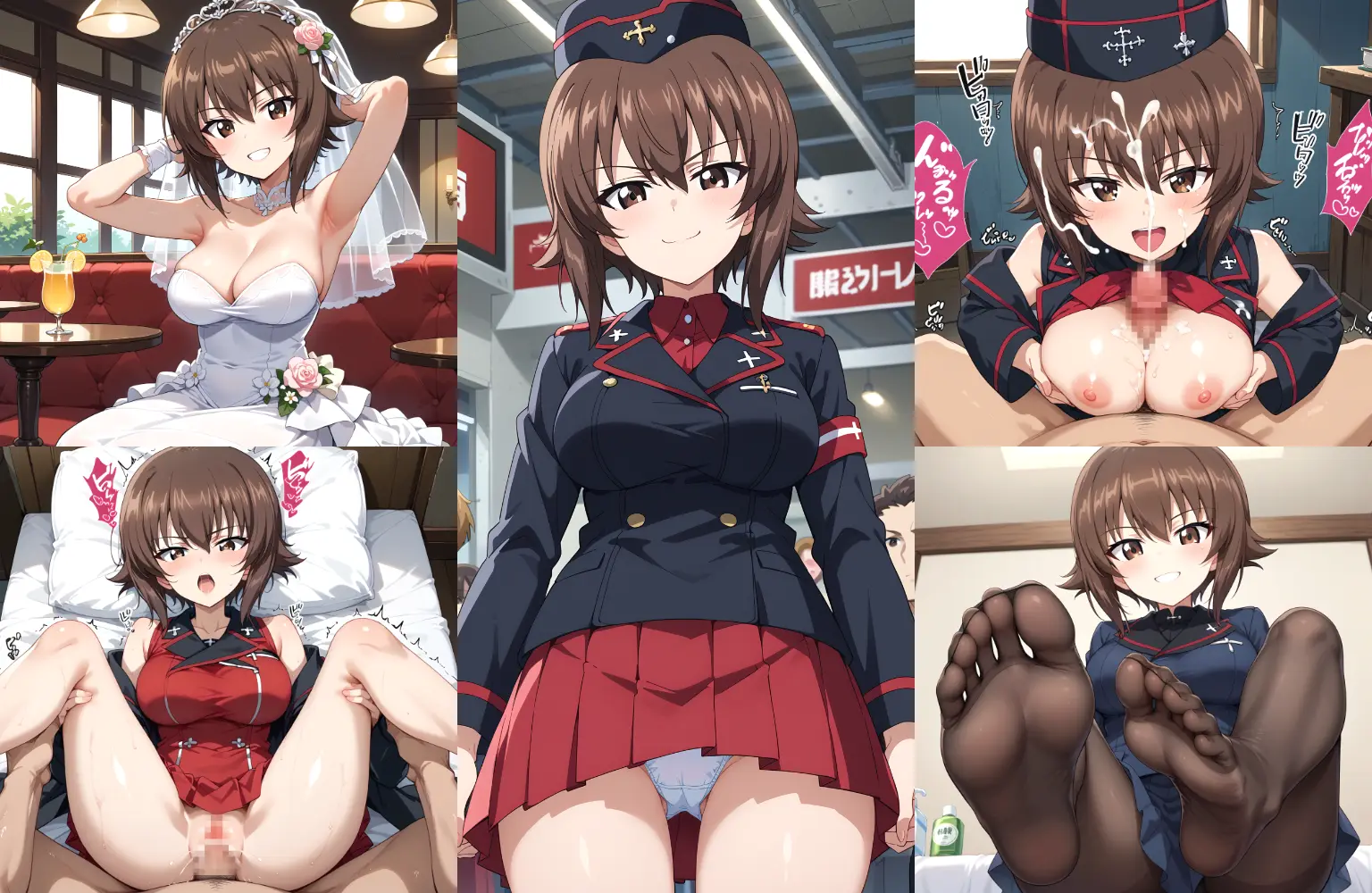ガルパンに登場する主人公の姉で巨乳なまほたんのエロいAI画像431枚！