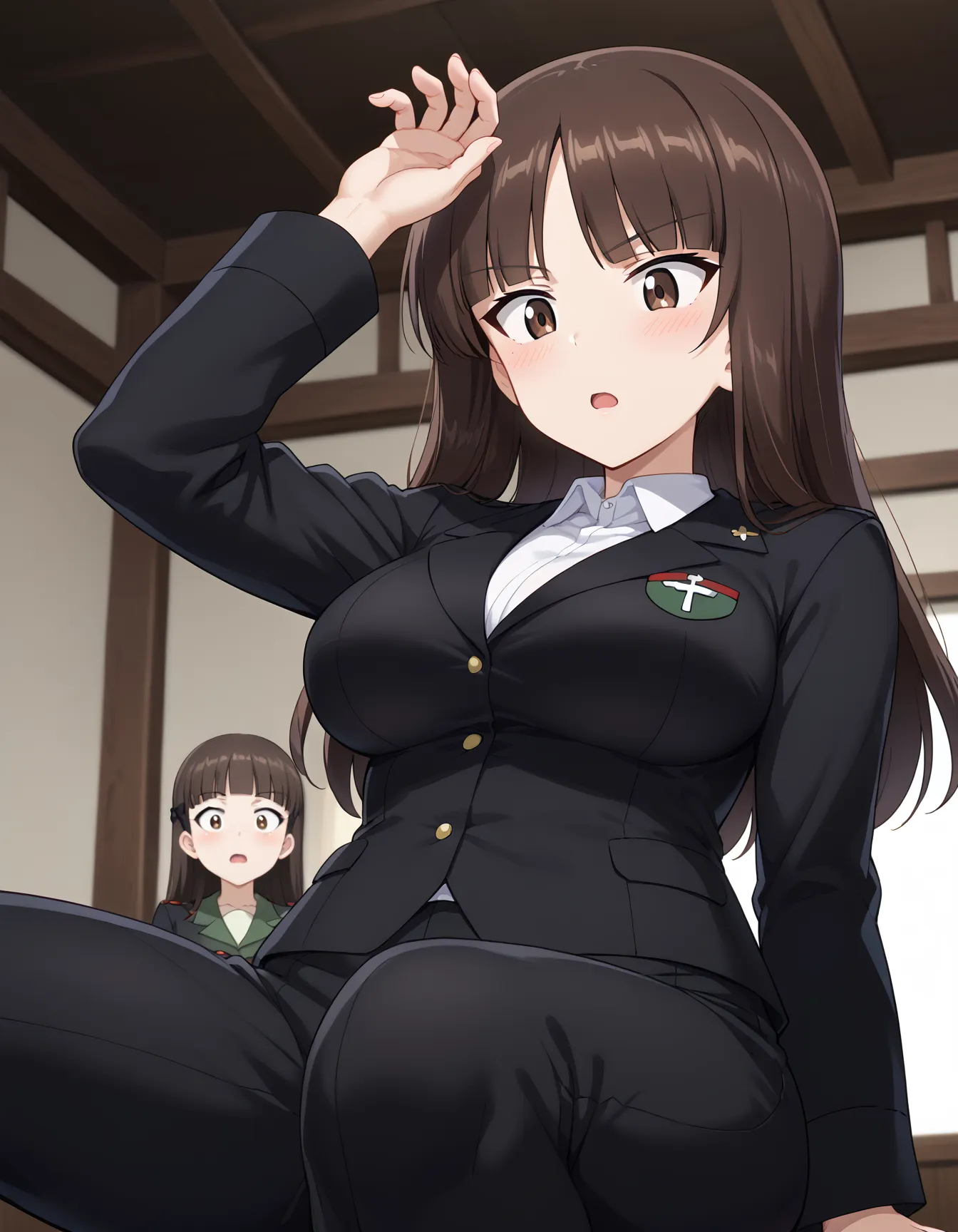 ふしだらな母と笑いなさい？！ガルパンに登場する主人公の母しほさんのエロいAI画像409枚！(8ページ目) 16枚目の画像です。