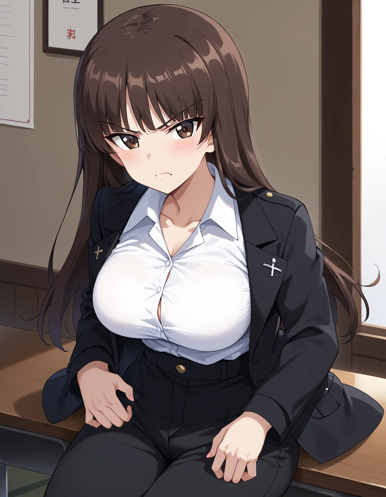 ふしだらな母と笑いなさい？！ガルパンに登場する主人公の母しほさんのエロいAI画像409枚！(4ページ目) 31 image