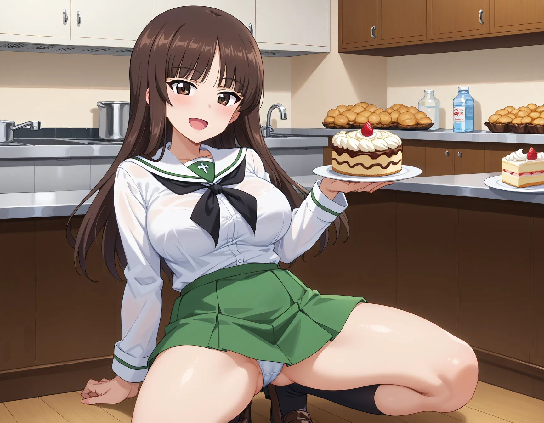 ふしだらな母と笑いなさい？！ガルパンに登場する主人公の母しほさんのエロいAI画像409枚！(4ページ目) 34 image