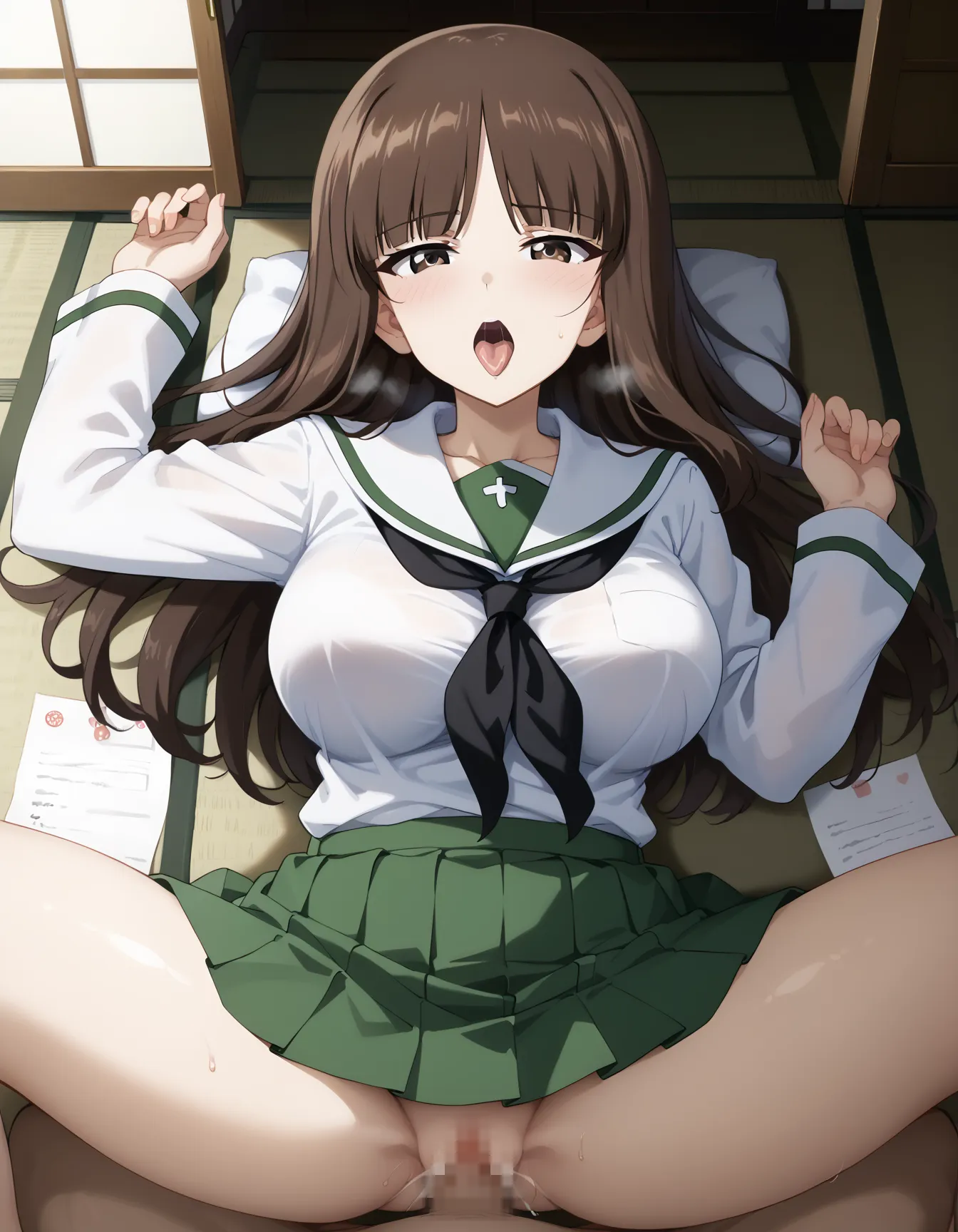 ふしだらな母と笑いなさい？！ガルパンに登場する主人公の母しほさんのエロいAI画像409枚！(5ページ目) 13 image