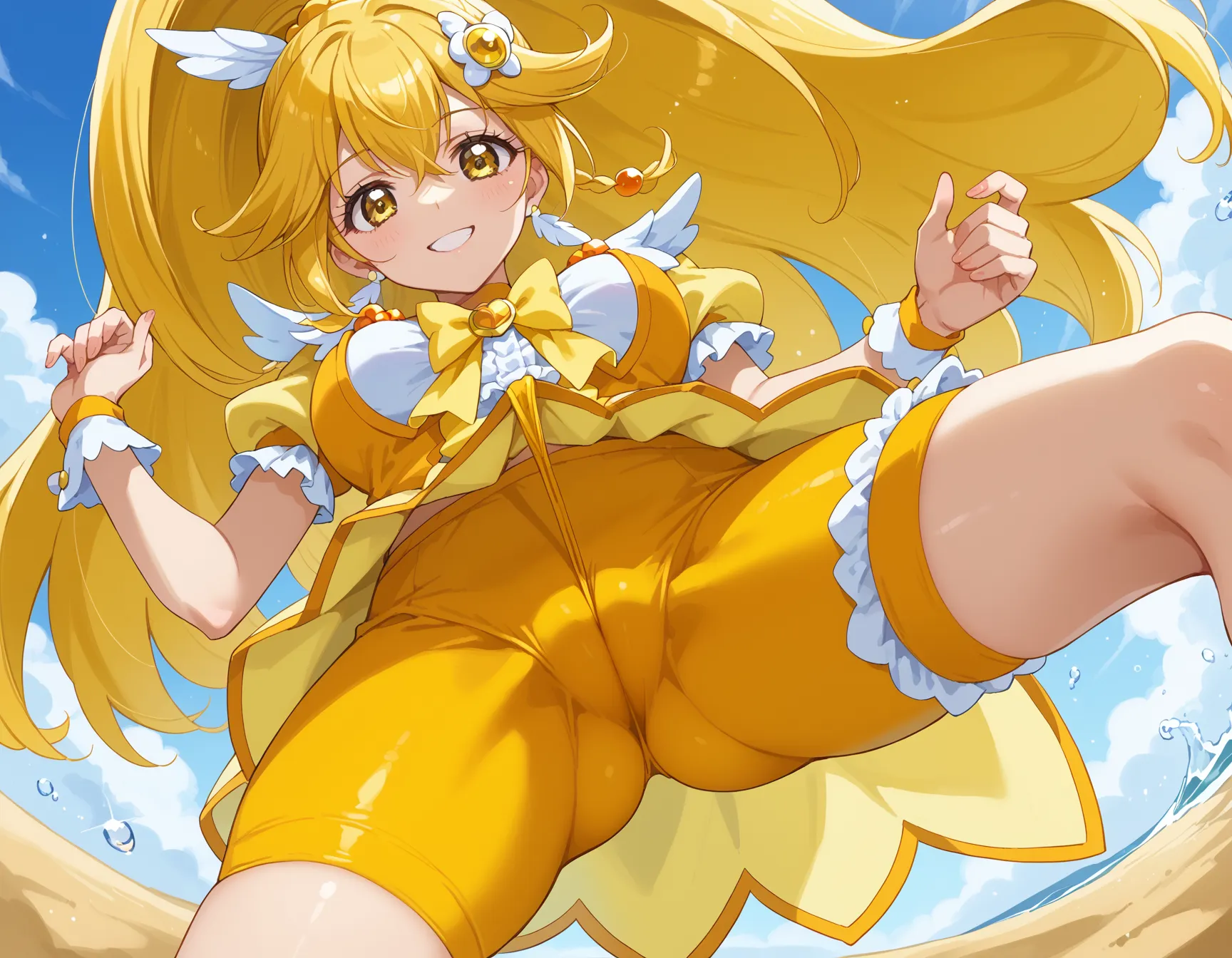 スマプリに登場するキュアピース(黄瀬やよい)のエロいAI画像341枚！(4ページ目)の37枚目の画像です。