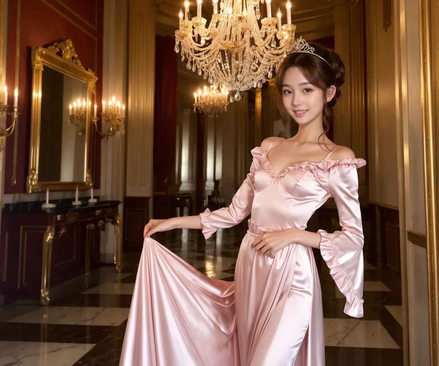 お嬢様がグラビア撮影？！童顔貧乳美女の魅力が映える華やかでセクシーなAI画像410枚！の25枚目の画像です。