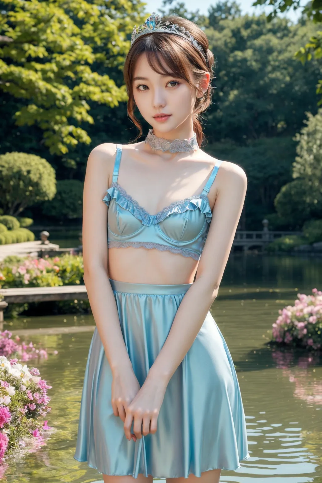 お嬢様がグラビア撮影？！童顔貧乳美女の魅力が映える華やかでセクシーなAI画像410枚！(8ページ目) 26枚目の画像です。