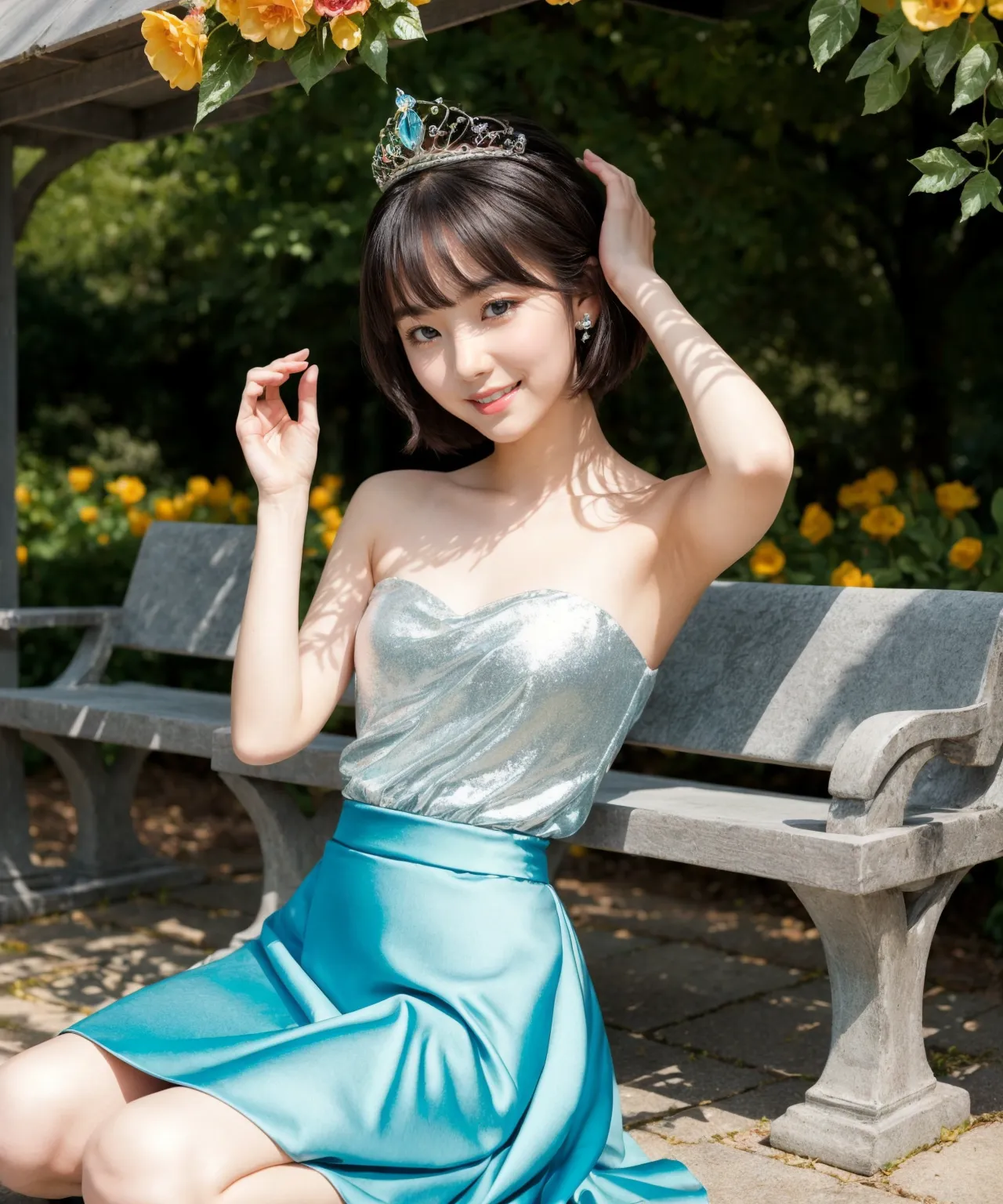 お嬢様がグラビア撮影？！童顔貧乳美女の魅力が映える華やかでセクシーなAI画像410枚！(8ページ目) 27枚目の画像です。
