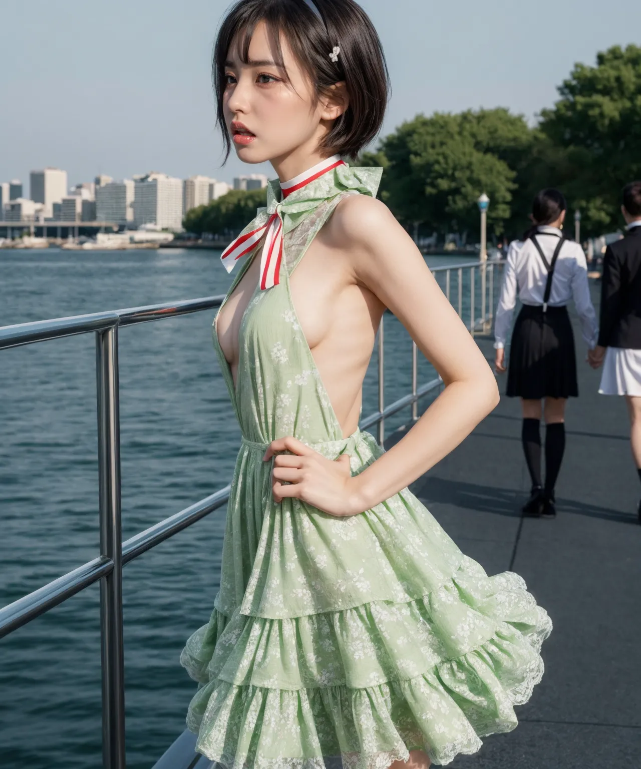 お嬢様がグラビア撮影？！童顔貧乳美女の魅力が映える華やかでセクシーなAI画像410枚！(8ページ目) 35枚目の画像です。