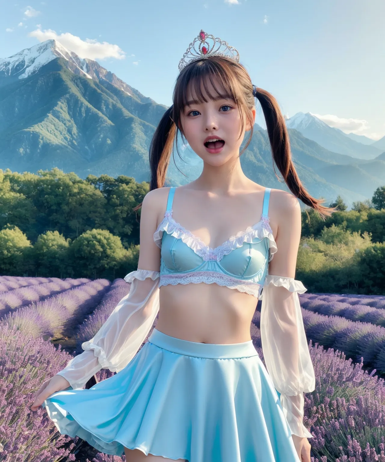 お嬢様がグラビア撮影？！童顔貧乳美女の魅力が映える華やかでセクシーなAI画像410枚！(9ページ目) 30枚目の画像です。