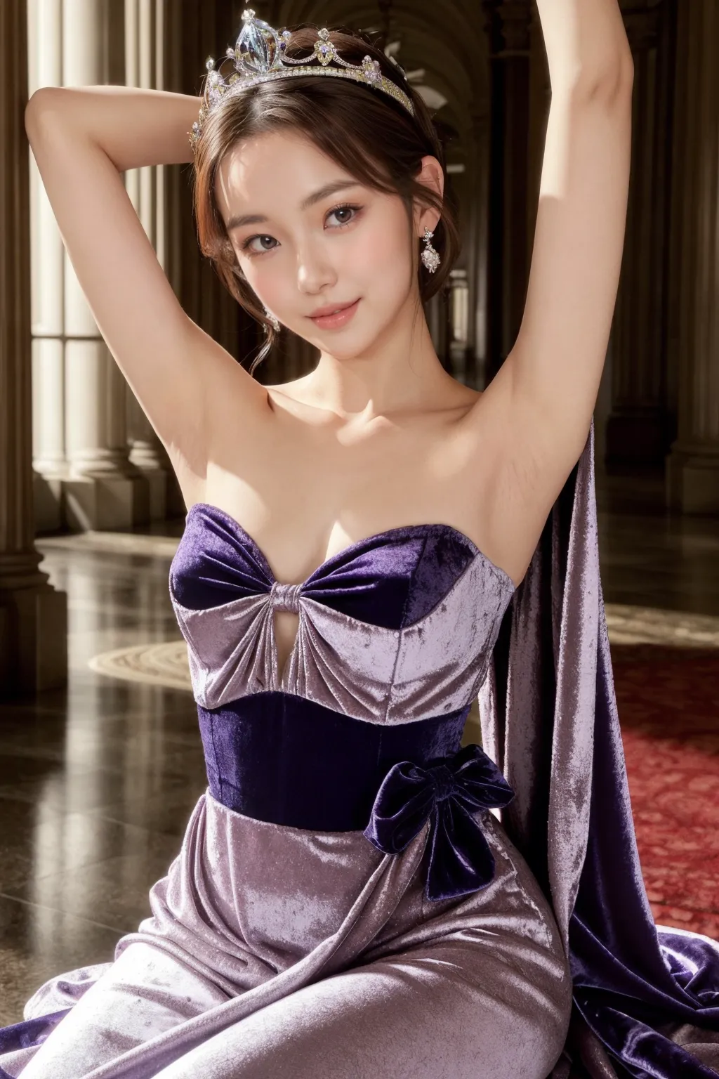 お嬢様がグラビア撮影？！童顔貧乳美女の魅力が映える華やかでセクシーなAI画像410枚！(10ページ目) 5枚目の画像です。