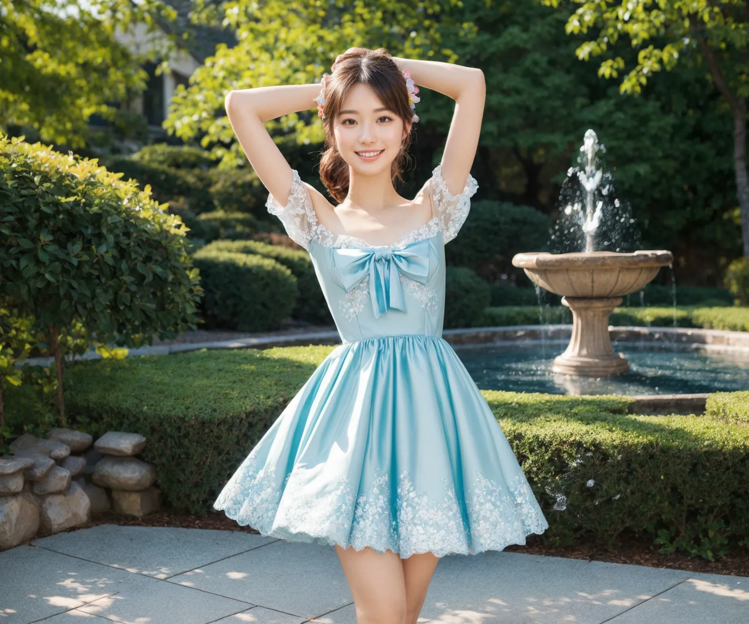 お嬢様がグラビア撮影？！童顔貧乳美女の魅力が映える華やかでセクシーなAI画像410枚！(10ページ目) 14枚目の画像です。