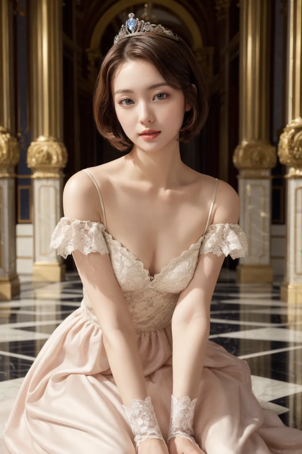 お嬢様がグラビア撮影？！童顔貧乳美女の魅力が映える華やかでセクシーなAI画像410枚！(11ページ目) 7枚目の画像です。