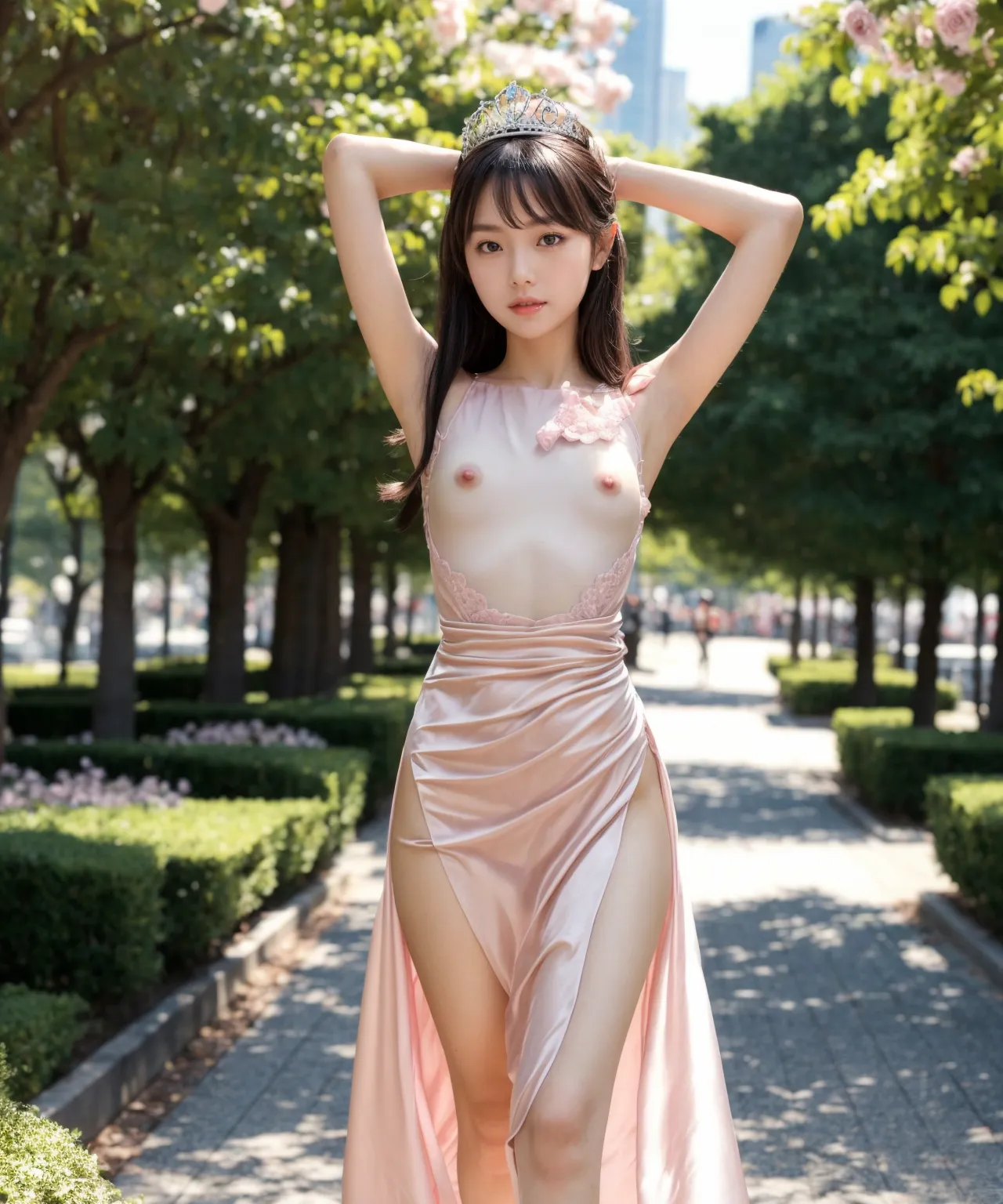 お嬢様がグラビア撮影？！童顔貧乳美女の魅力が映える華やかでセクシーなAI画像410枚！(4ページ目)の39枚目の画像です。