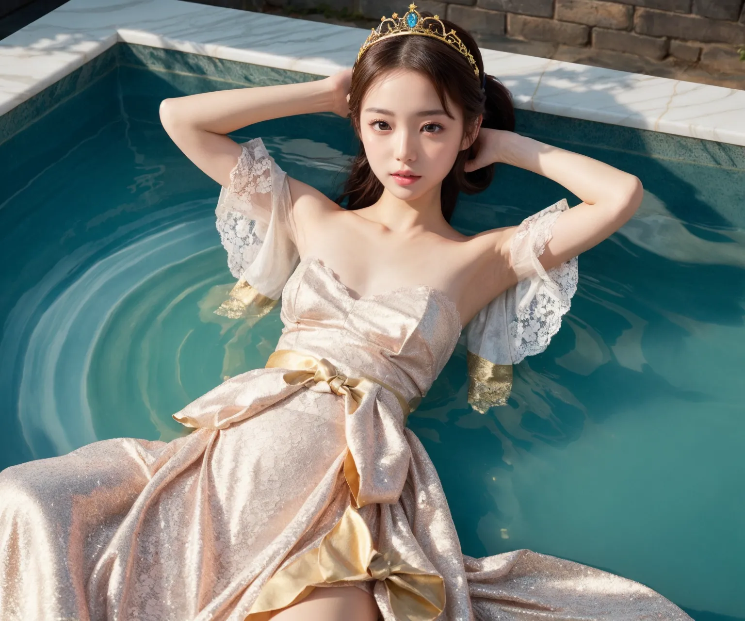 お嬢様がグラビア撮影？！童顔貧乳美女の魅力が映える華やかでセクシーなAI画像410枚！(5ページ目)の34枚目の画像です。